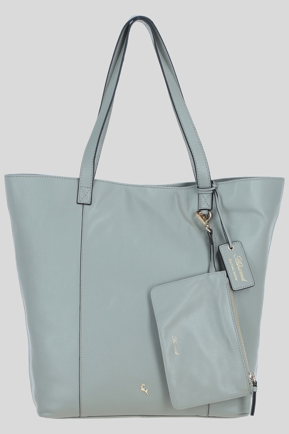 Olive 'Serela' Real Leather Shoulder Bag with Detachable Pouch, Image 1 of 4