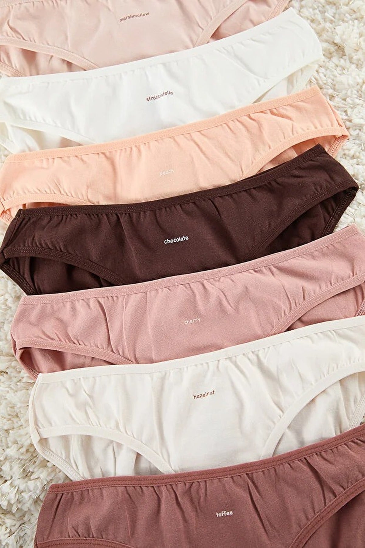 Multi 7 Pack Cotton Rich Plain Logo Bikini Briefs Set, Image 2 of 3