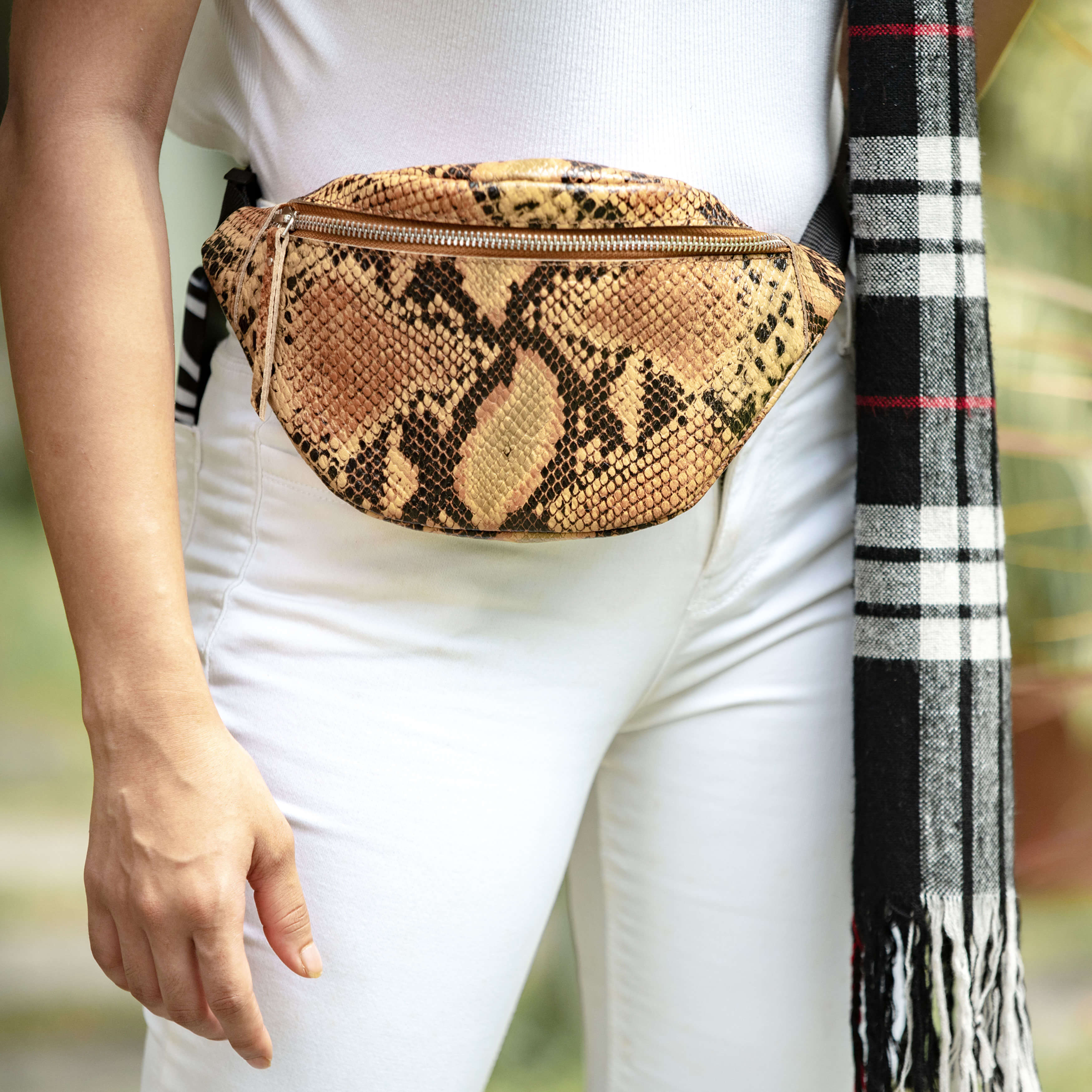 Tan 'NOAH' Real Leather Bum Belt Bag, Image 2 of 5