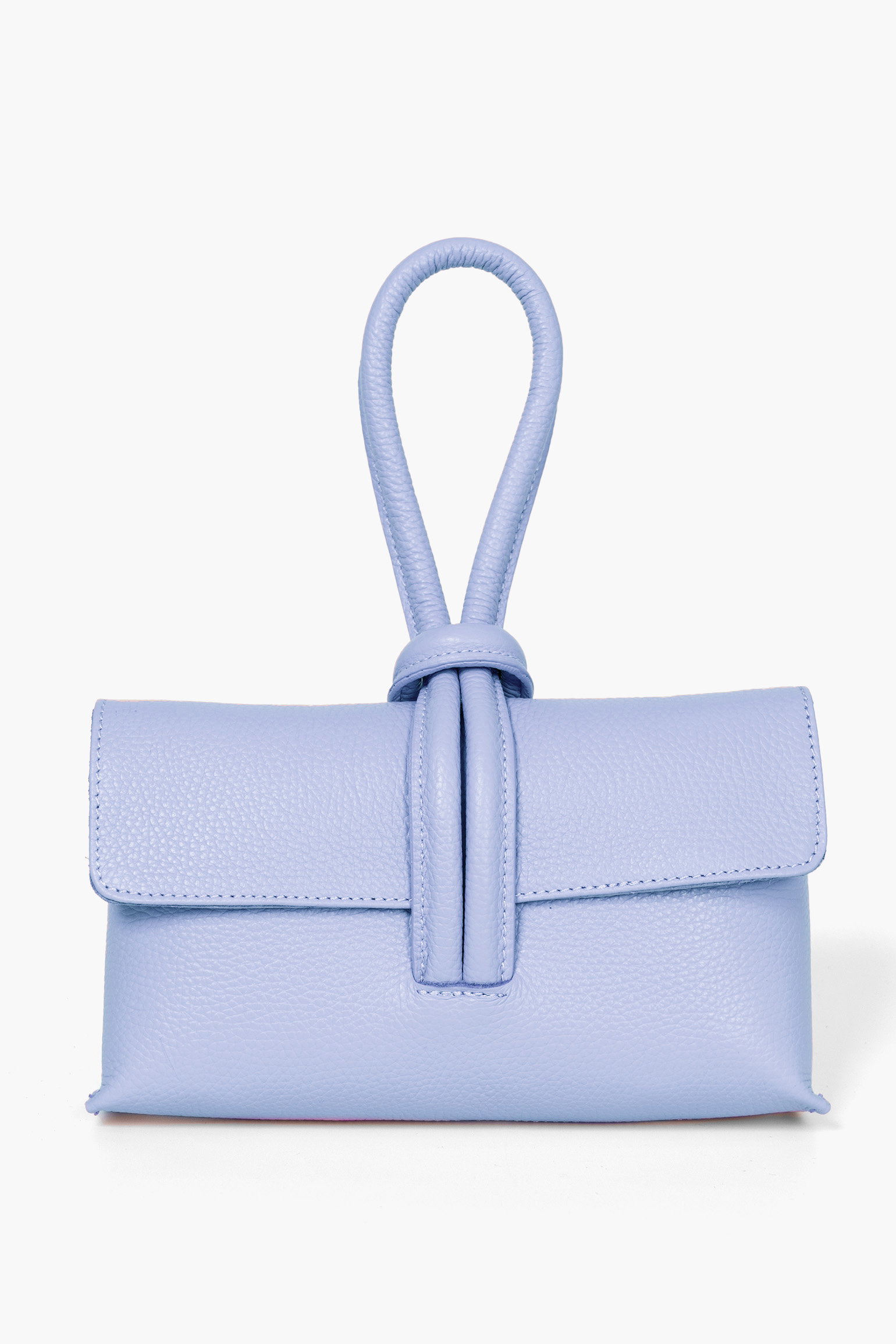 Pink Italian Leather Wristlet Clutch Bag