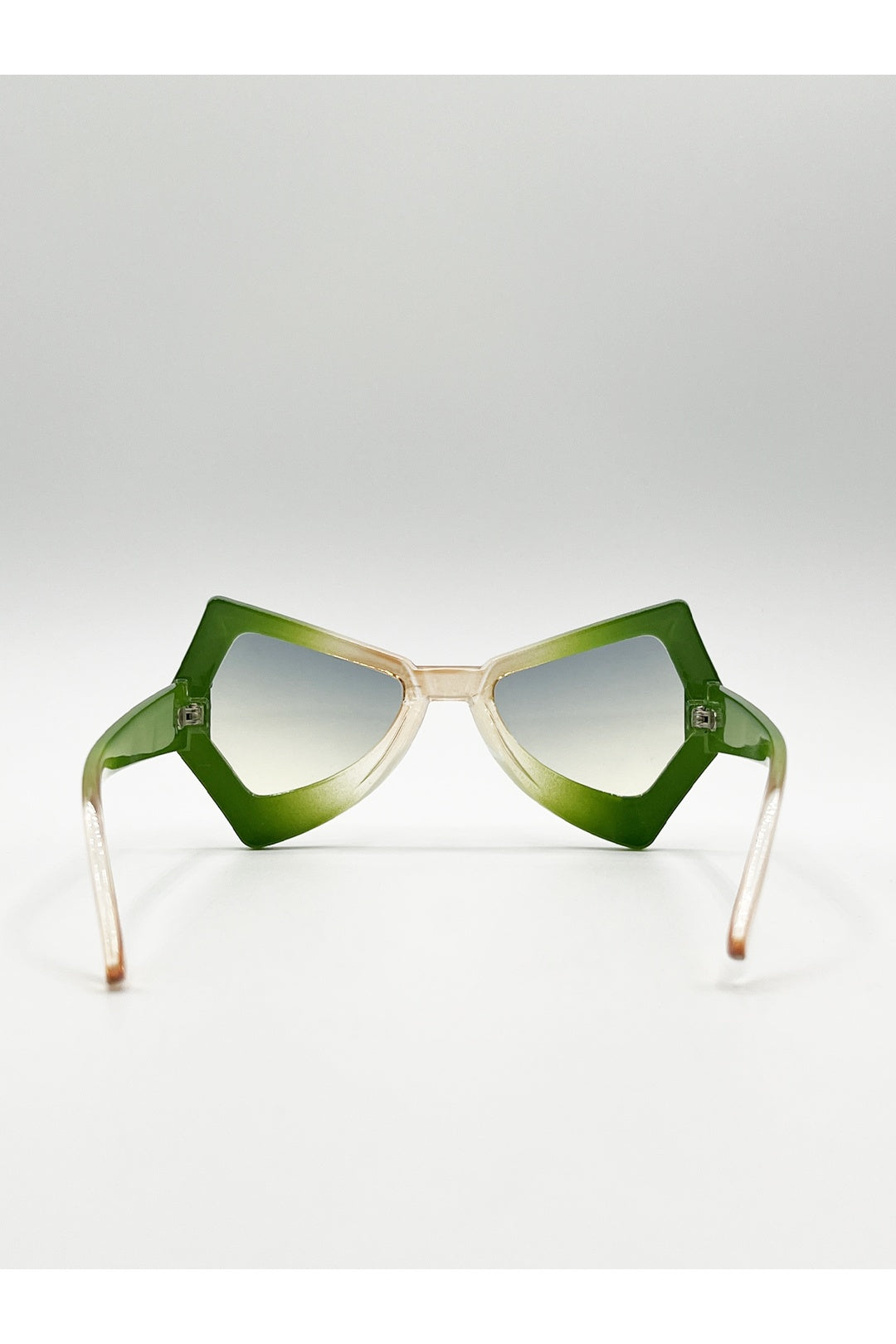 Green 2 Tone Angular Sunglasses in Green, Image 5 of 6