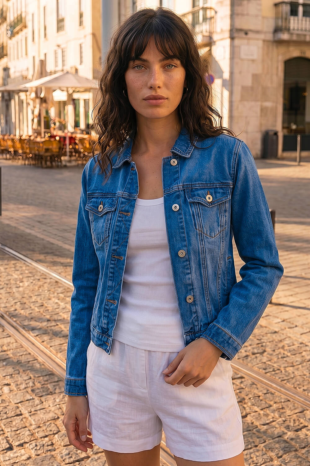 Blue Classic Cotton Denim Jacket, Image 4 of 4