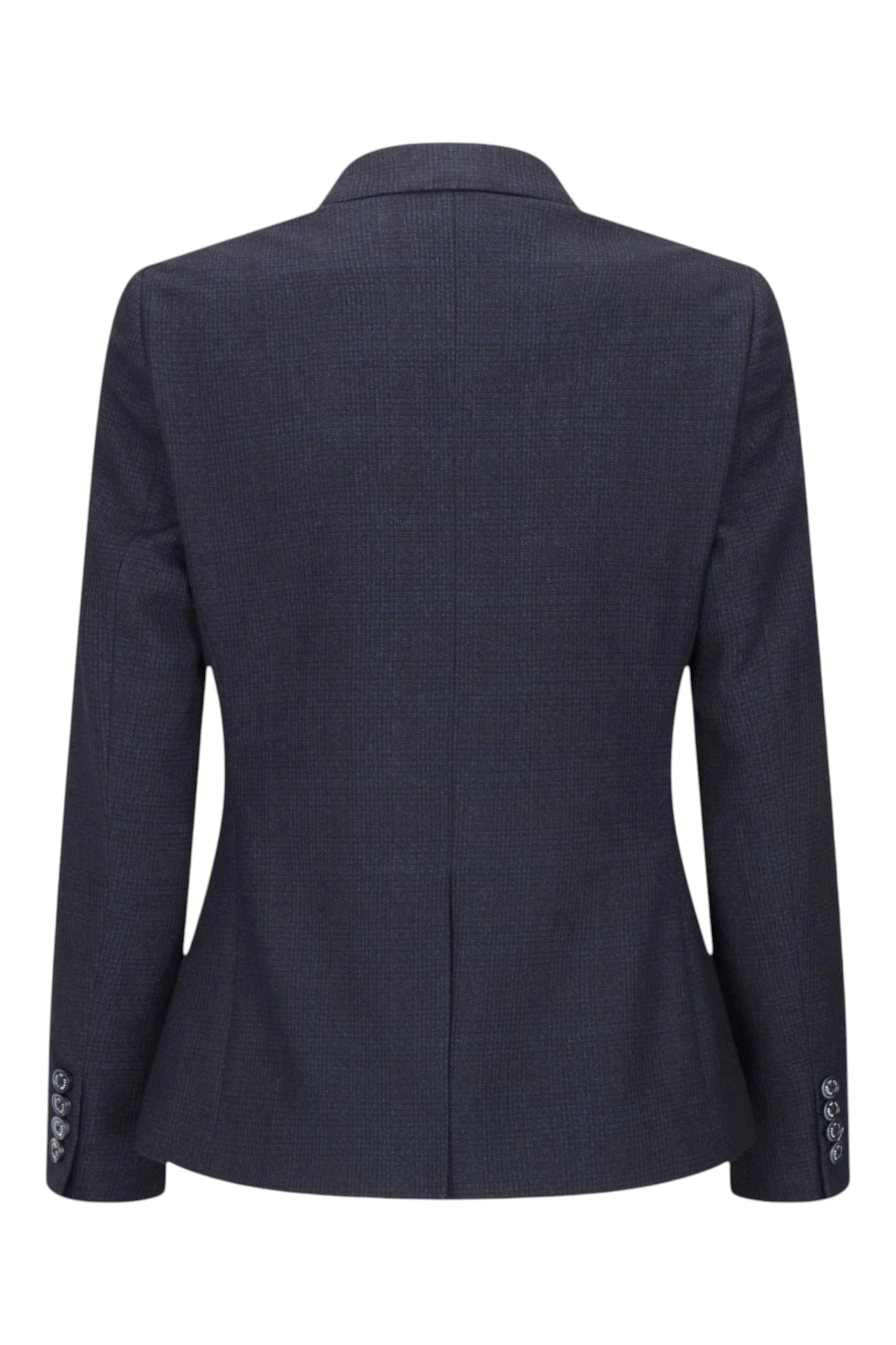 Navy Women's Tweed Navy Check Blazer Wool Jacket, Image 4 of 4