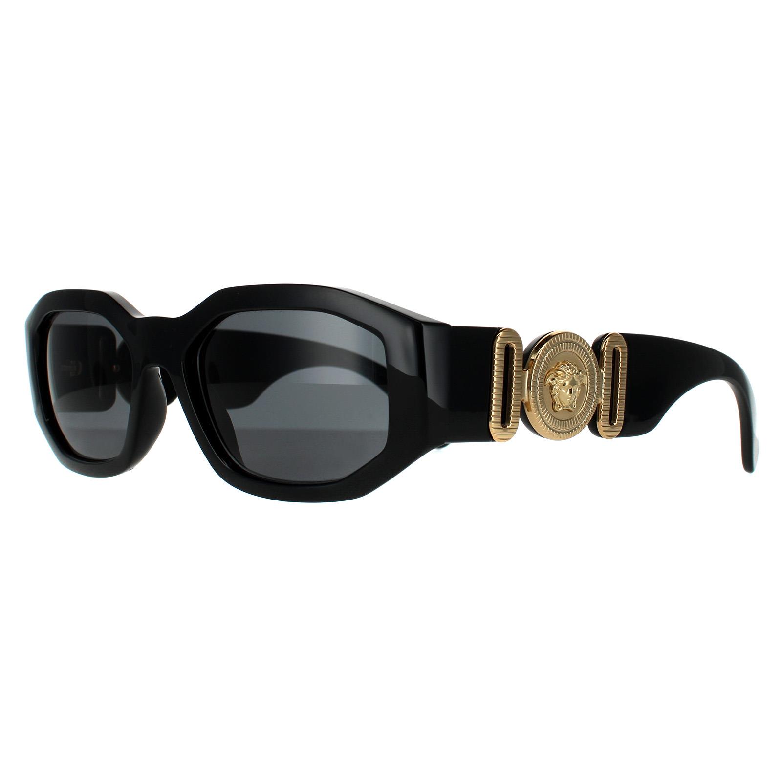 Black Versace Black Rectangle Black Dark Grey VE4361 Sunglasses, Image 2 of 4