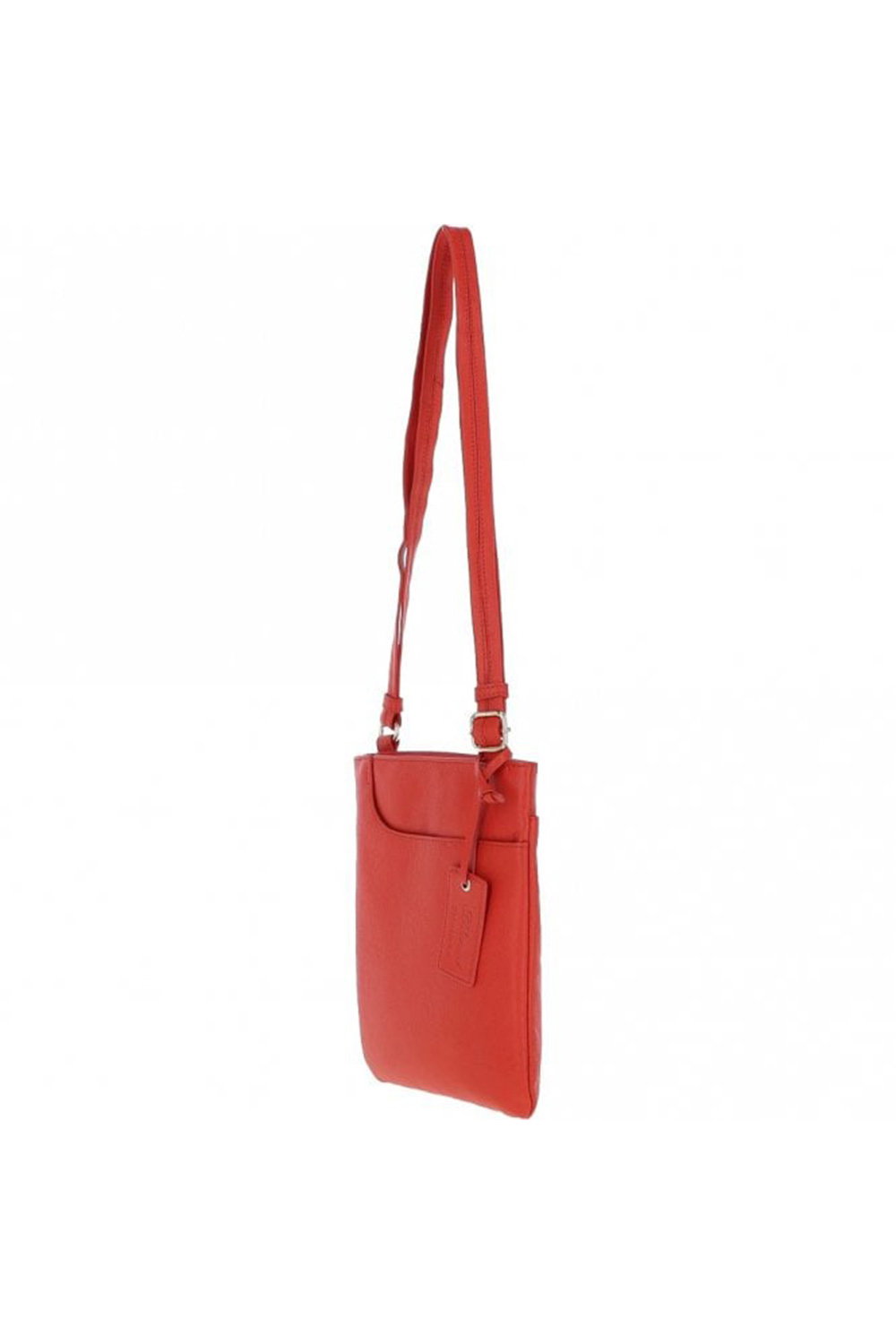 Orange Curve Zip Top Leather Cross Body Bag, Image 2 of 3