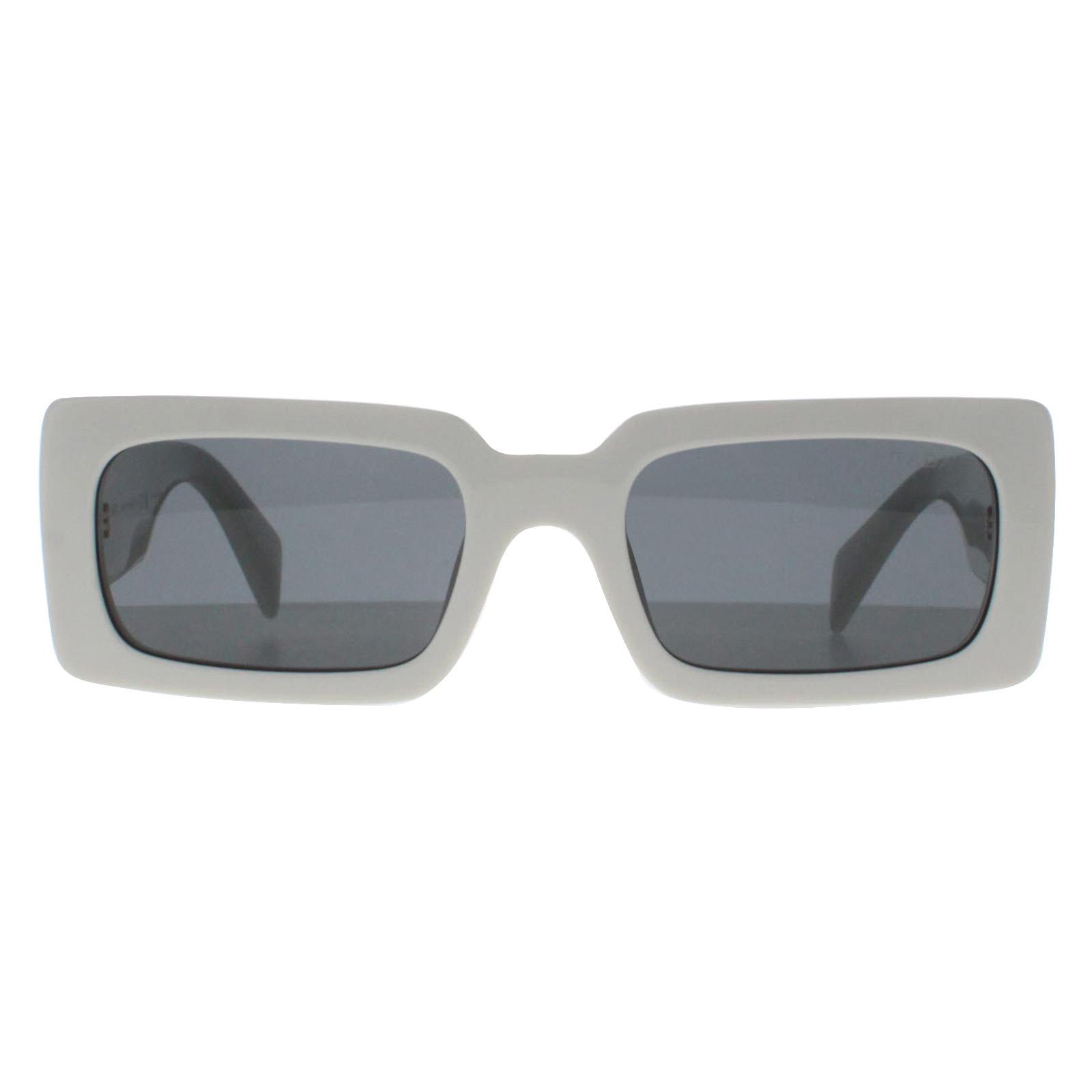 White Prada White Rectangle Talc Dark Grey PRA07S, Image 1 of 4
