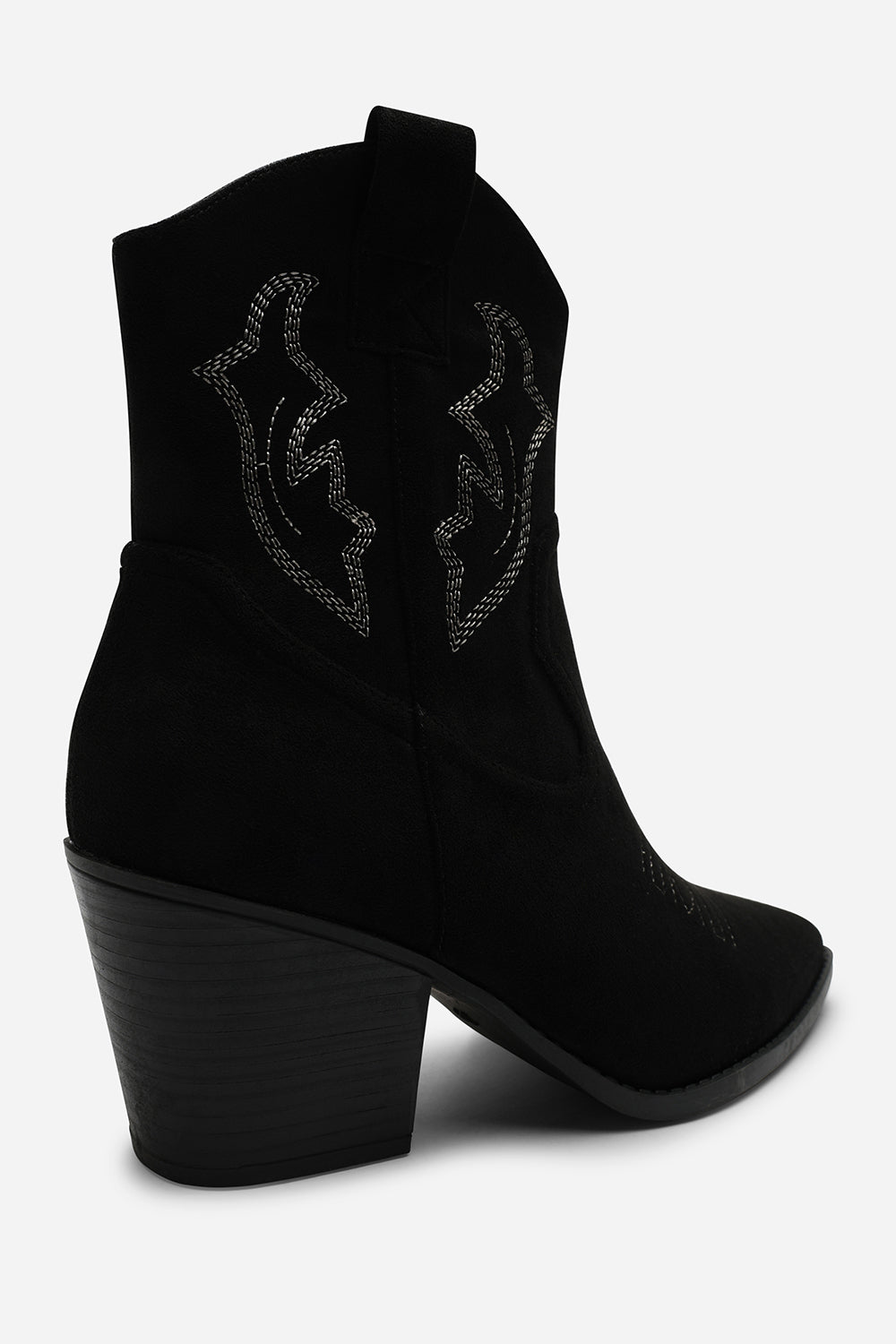 Black Seraphina Cowboy Boots Ankle Length Western Block Heel, Image 5 of 5