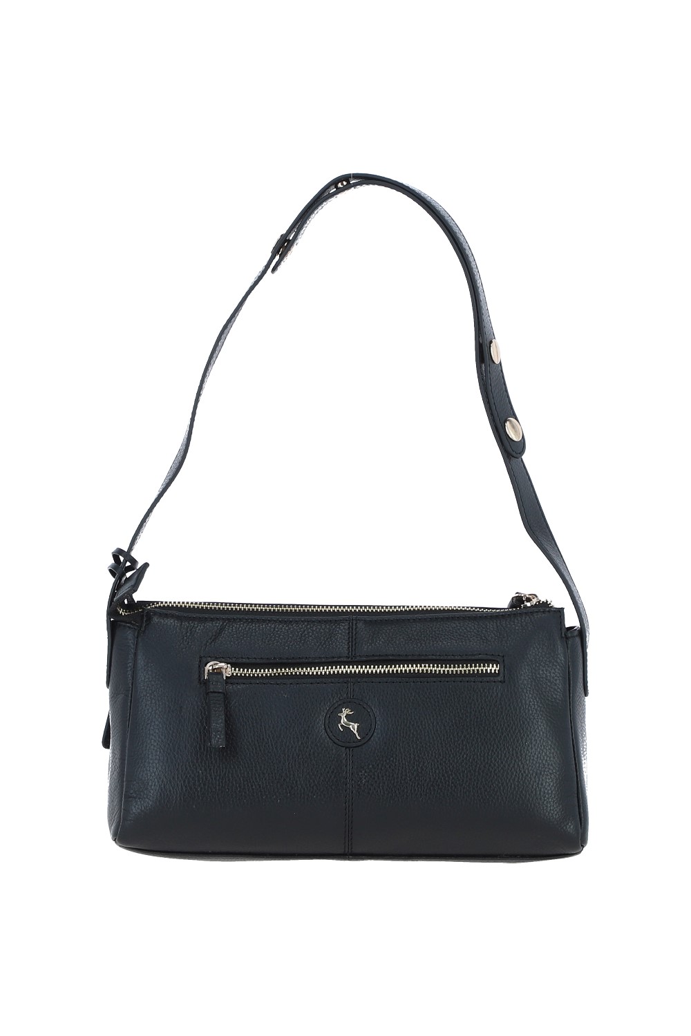 Black Ashwood Leather Black 'Nevaria' Real Leather Shoulder Bag, Image 3 of 4