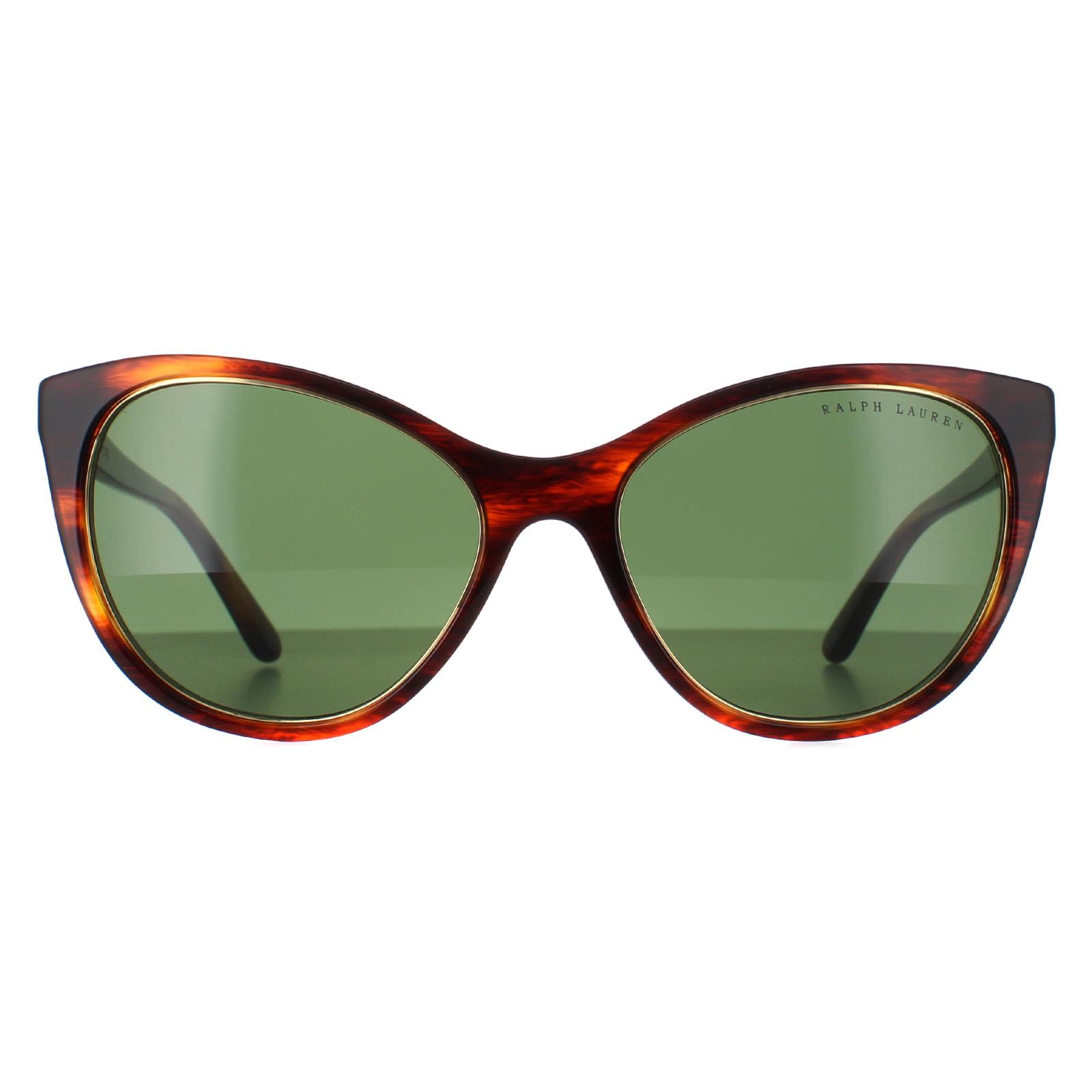 Brown Cat Eye Shiny Striped Havana Bottle Green RL8186, Image 1 of 4