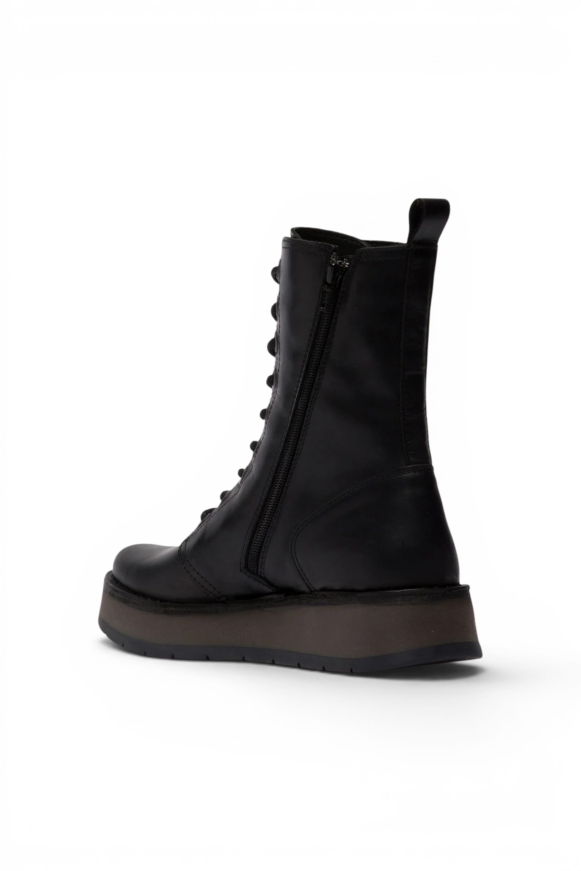 Black Womens Leather Ankle Dress Boots-RAMI043, Image 4 of 5
