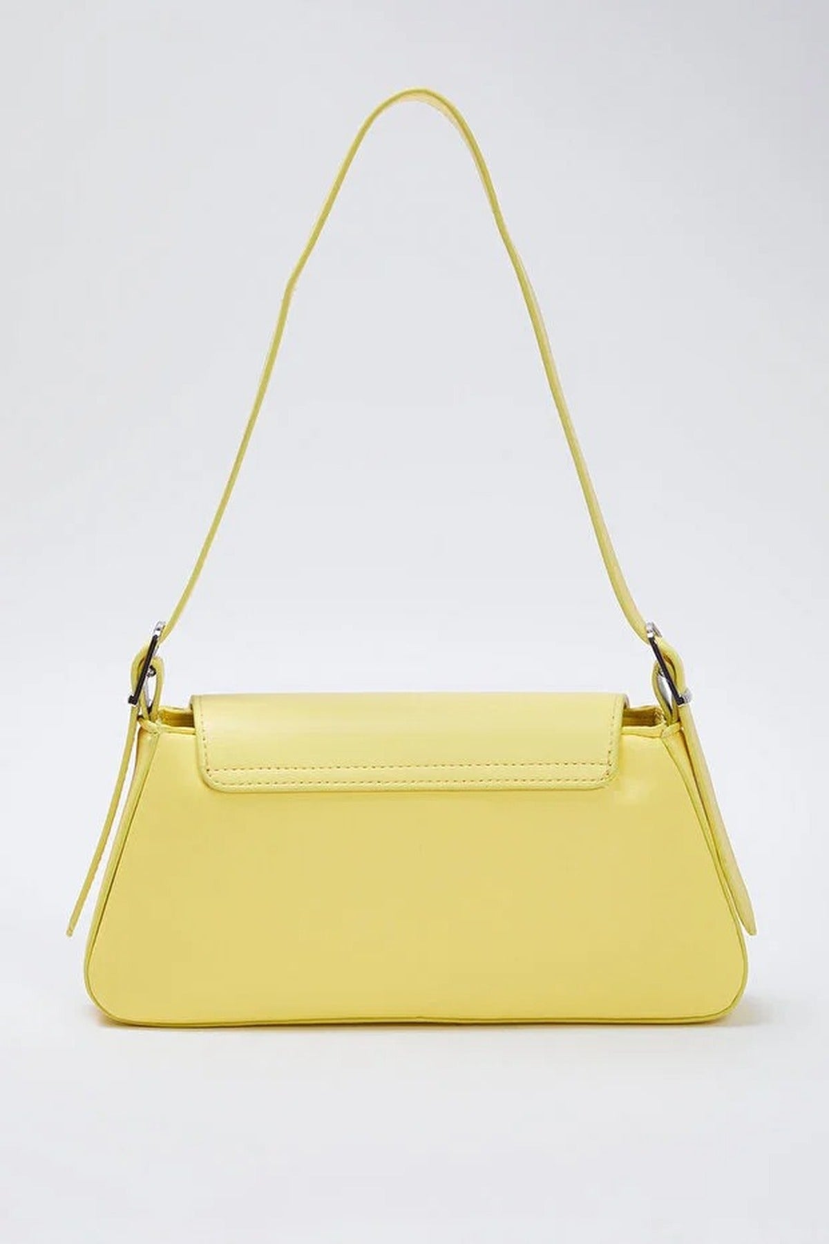 Yellow Flap Over Baguette Shoulder Bag, Image 4 of 4