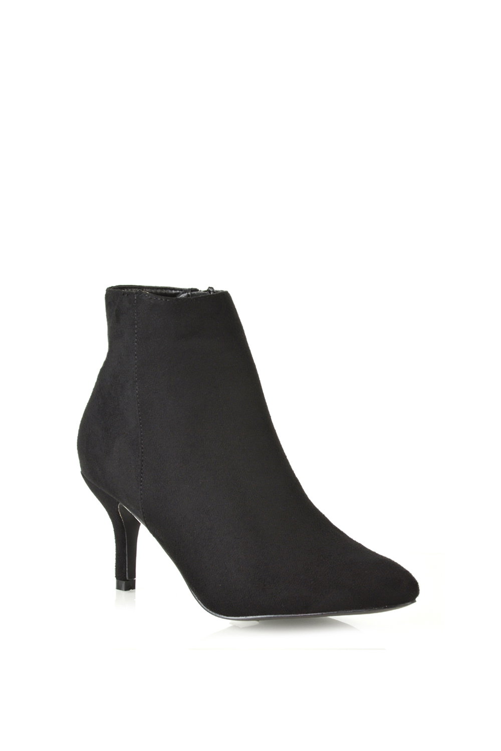 Black 'Anastsia' Low Mid Kitten High Heel Stiletto Zip-Up Ankle Boots, Image 2 of 5