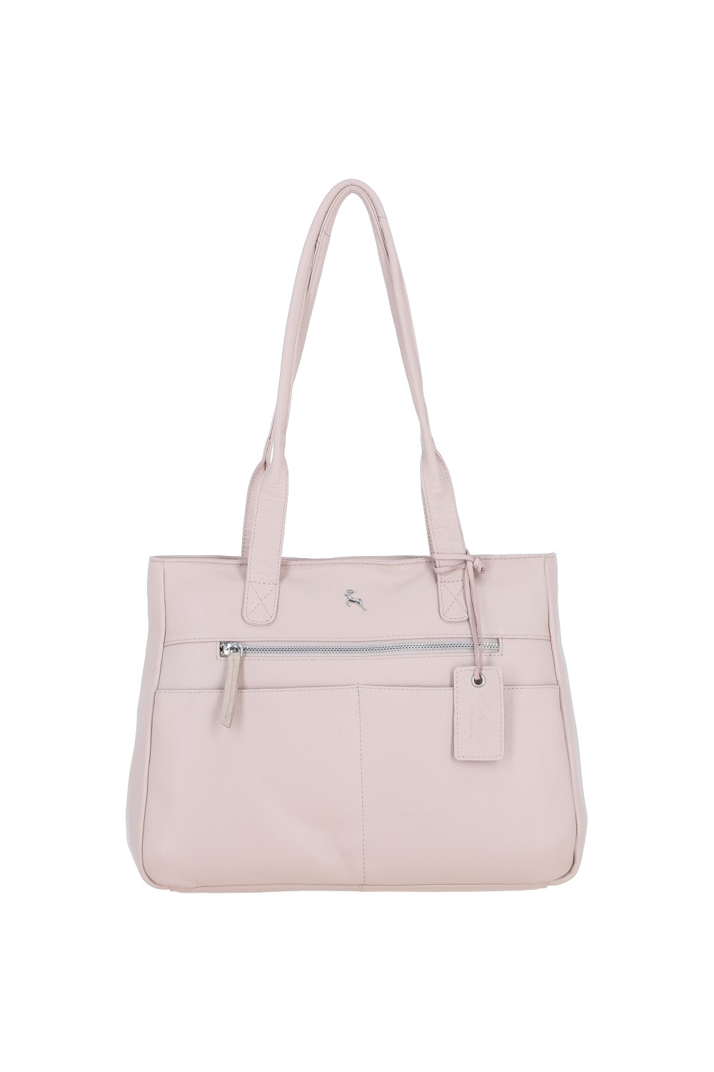 Light Pink 'London' Real Leather Shoulder Bag, Image 2 of 5