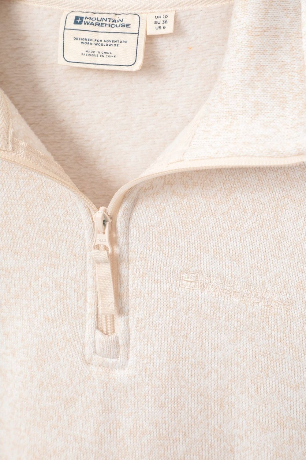 Beige Idris Half Zip Fleece Top, Image 4 of 4