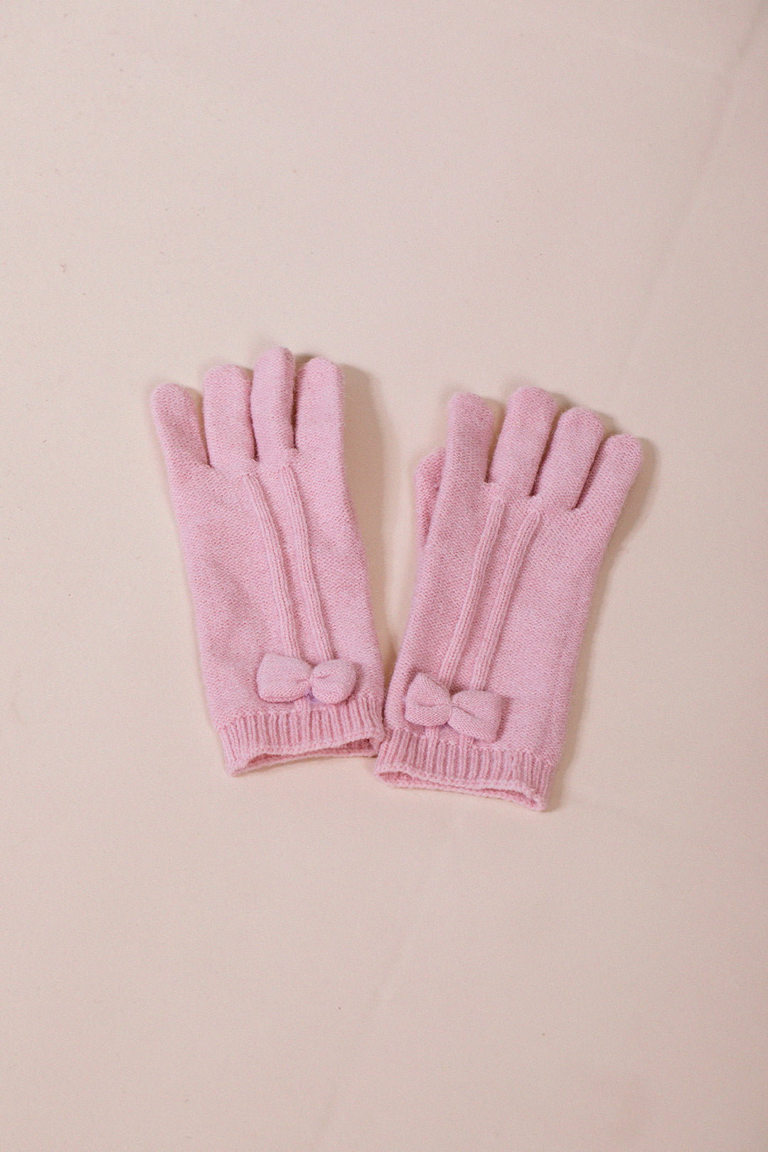 Pink Bow Knitted Gloves, Image 4 of 4