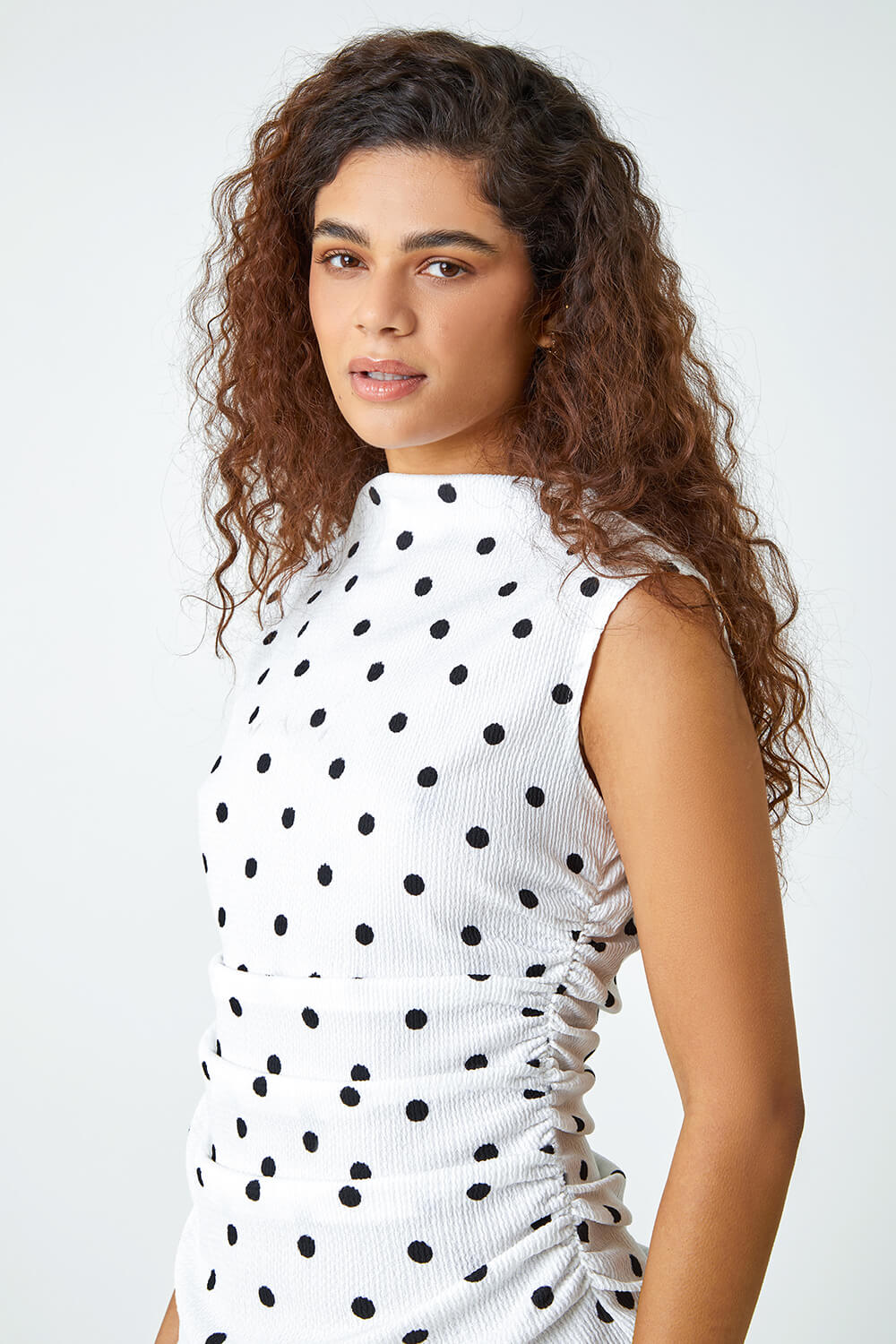 Emily Ruched Polka Dot Top