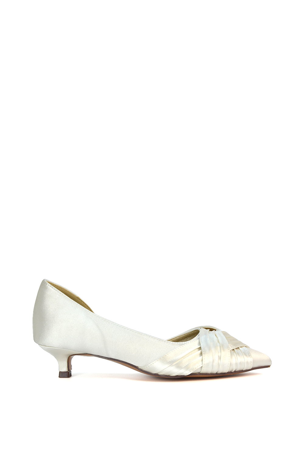 Black 'Freya' Pointed Toe Kitten Low Heel Classic Bridal Shoe Pumps