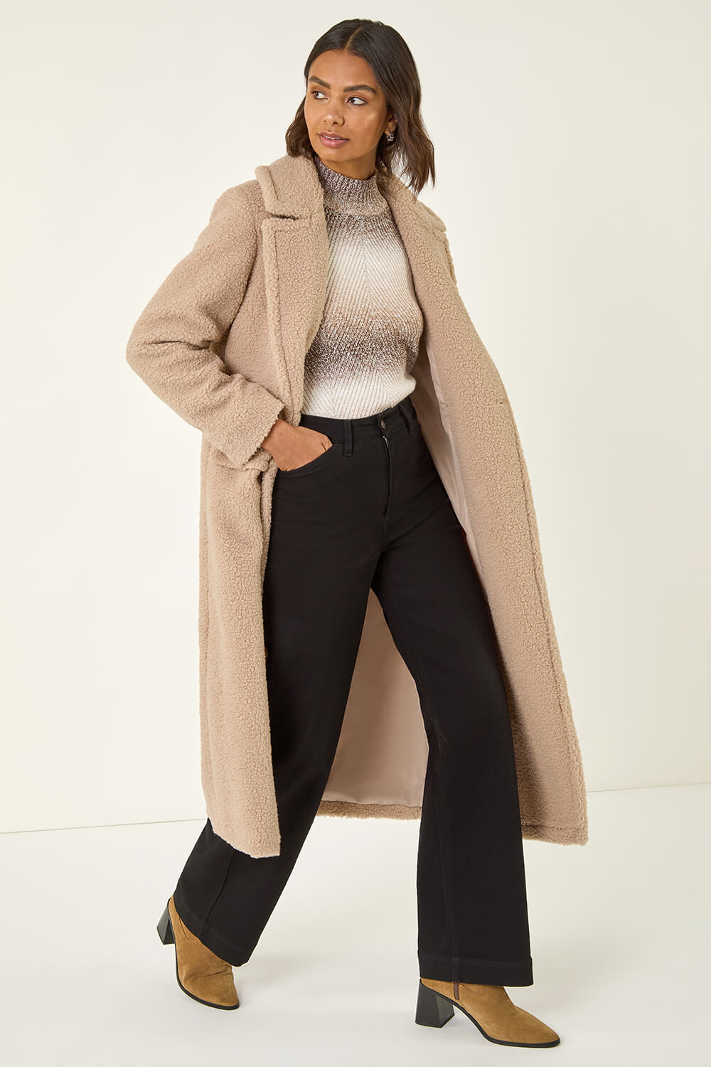 Stone Borg Single Breasted Coat, Image 3 of 6