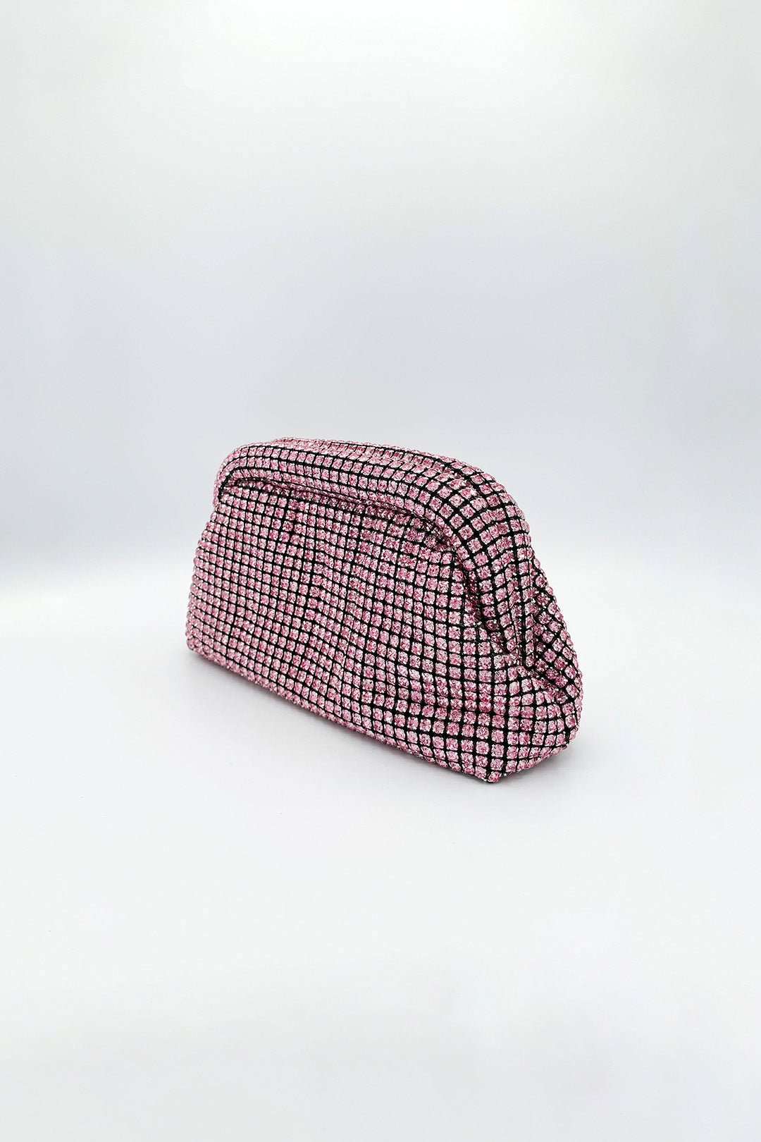 Pink Crystal Pouch Clutch Bag, Image 3 of 5