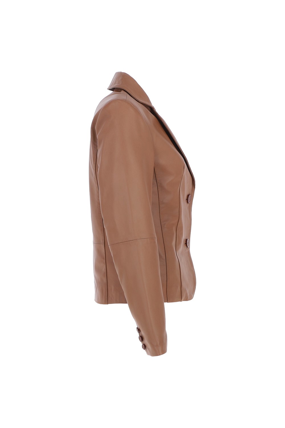 Tan Ashwood Leather Tan 'Angelica' Real Leather Two Button Blazer, Image 5 of 5