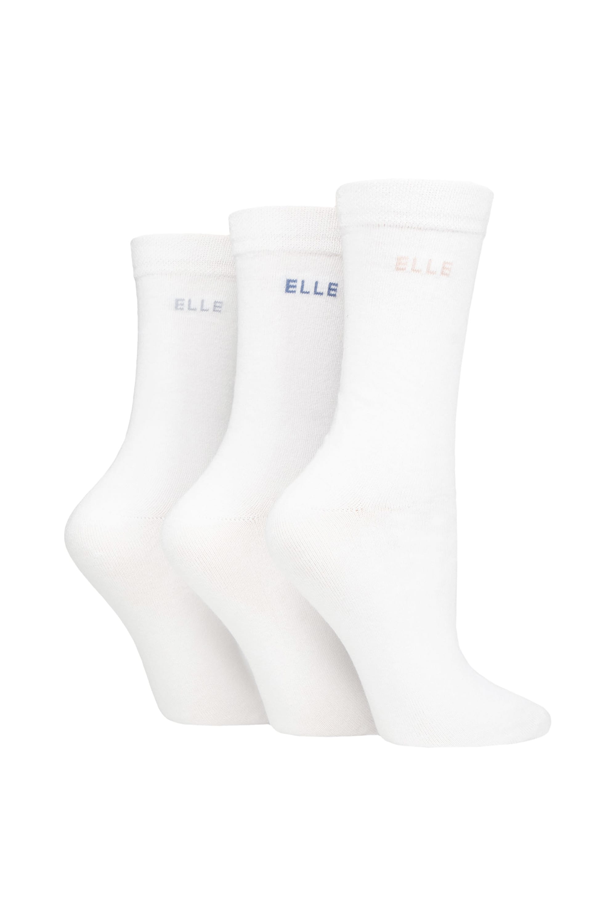 White 3 Pack Plain Soft Breathable Cotton Socks, Image 1 of 2