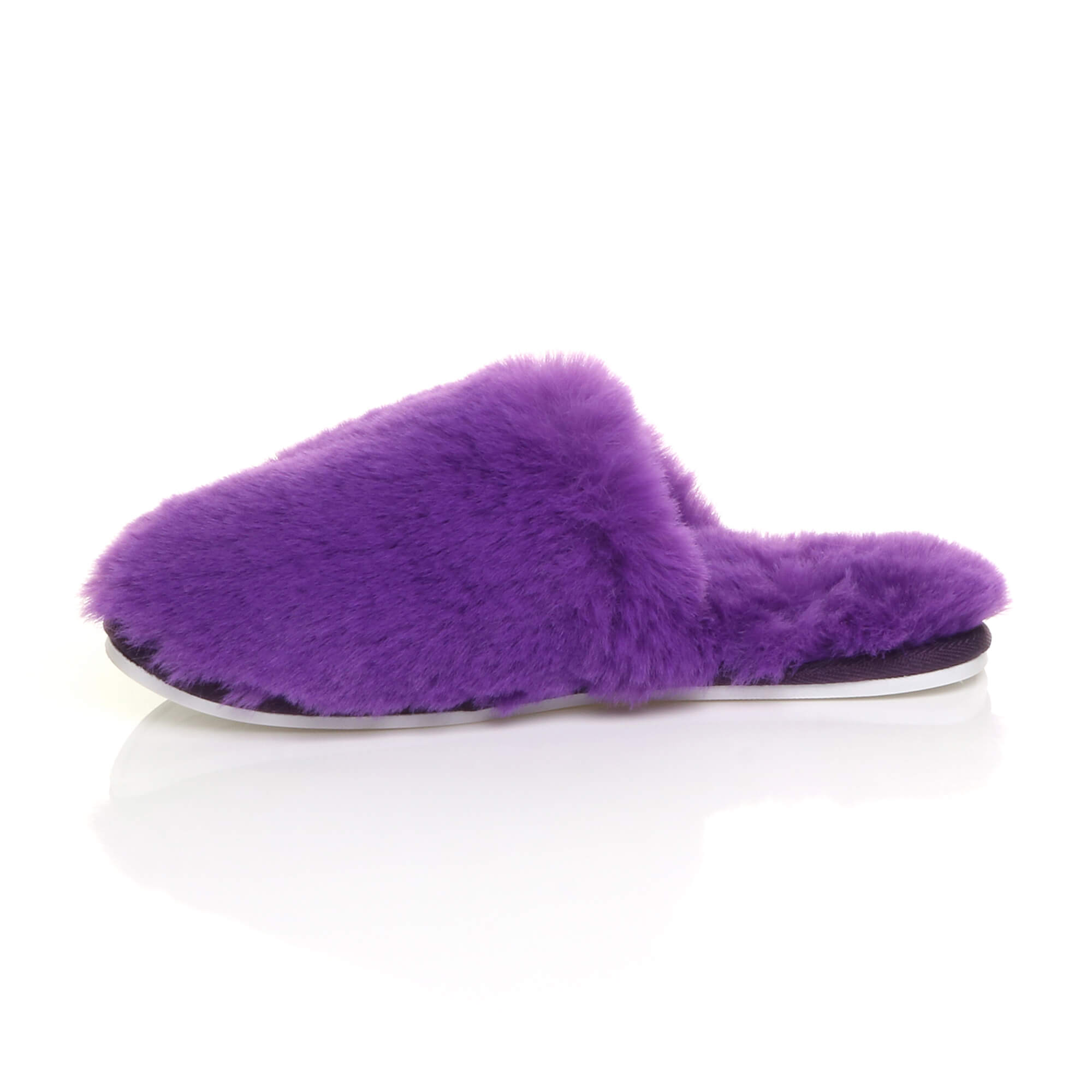 Purple AJVANI Purple Fluffy Mule Slippers, Image 3 of 5