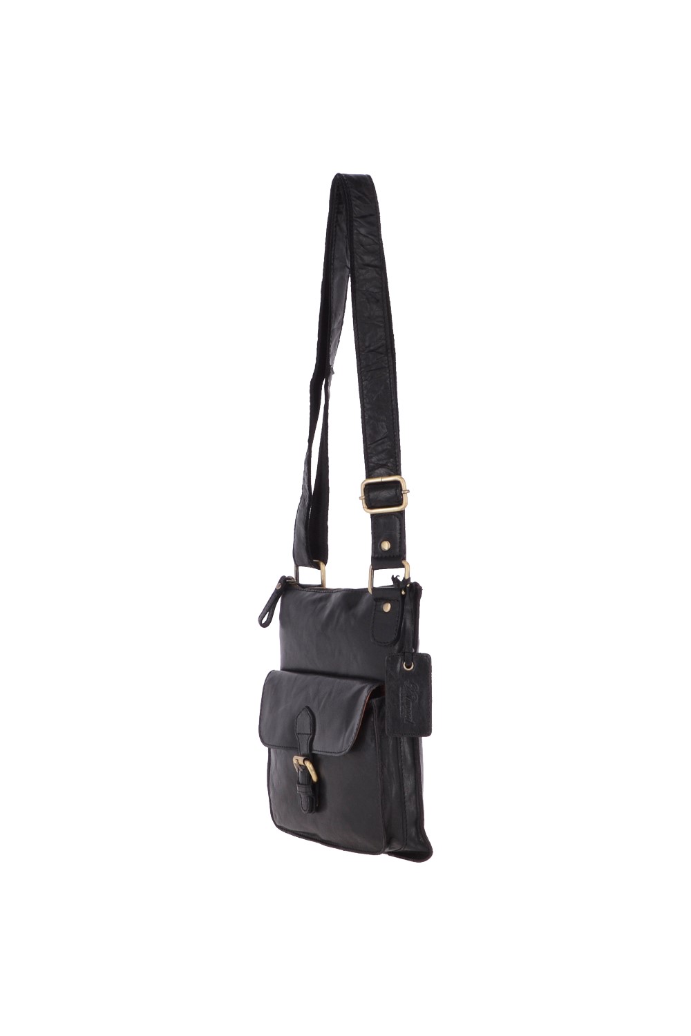 Black Vintage Small Leather Shoulder Bag, Image 3 of 4