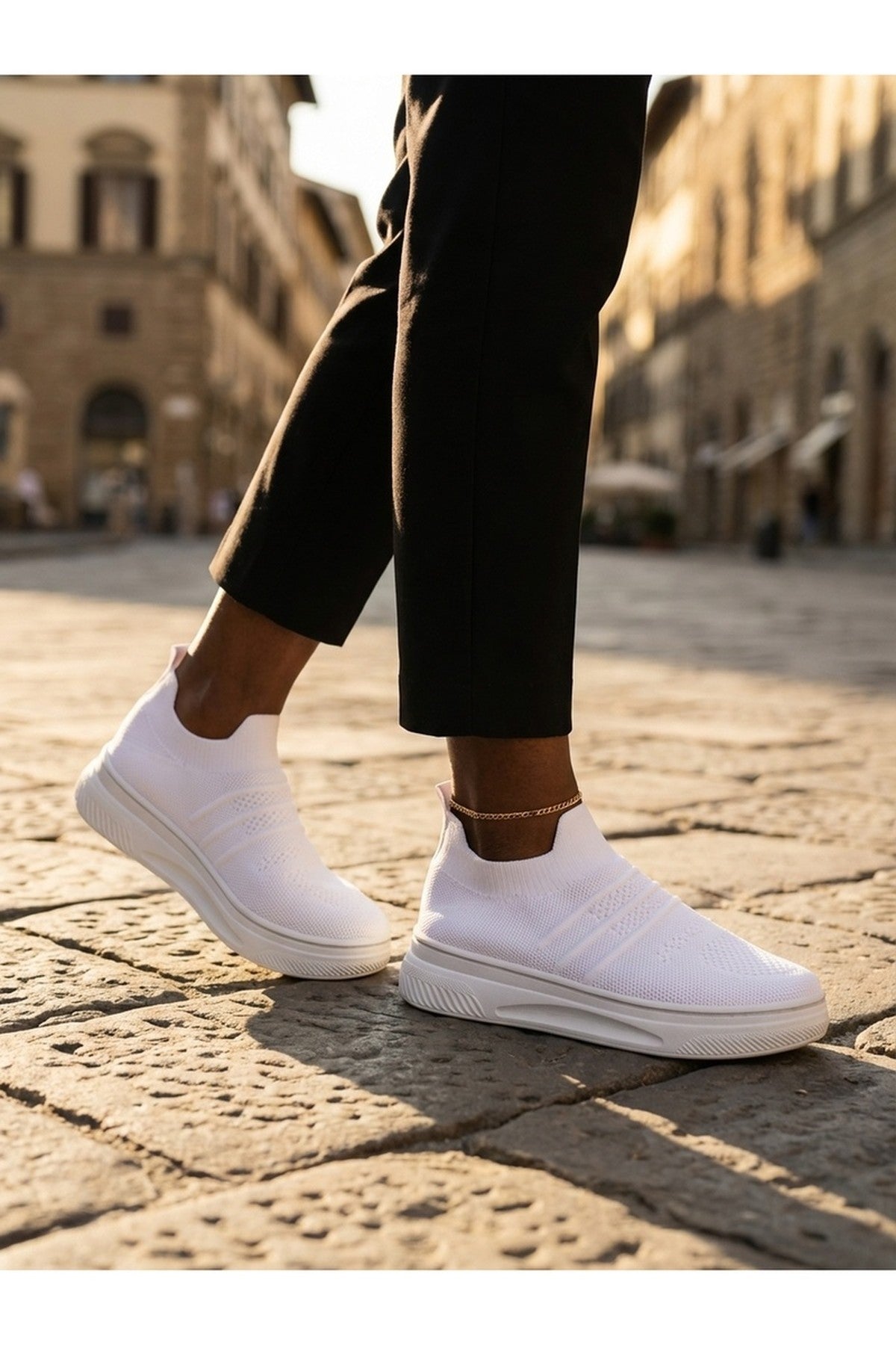 White iKrush White Grace Knit Slip On Trainers, Image 4 of 8