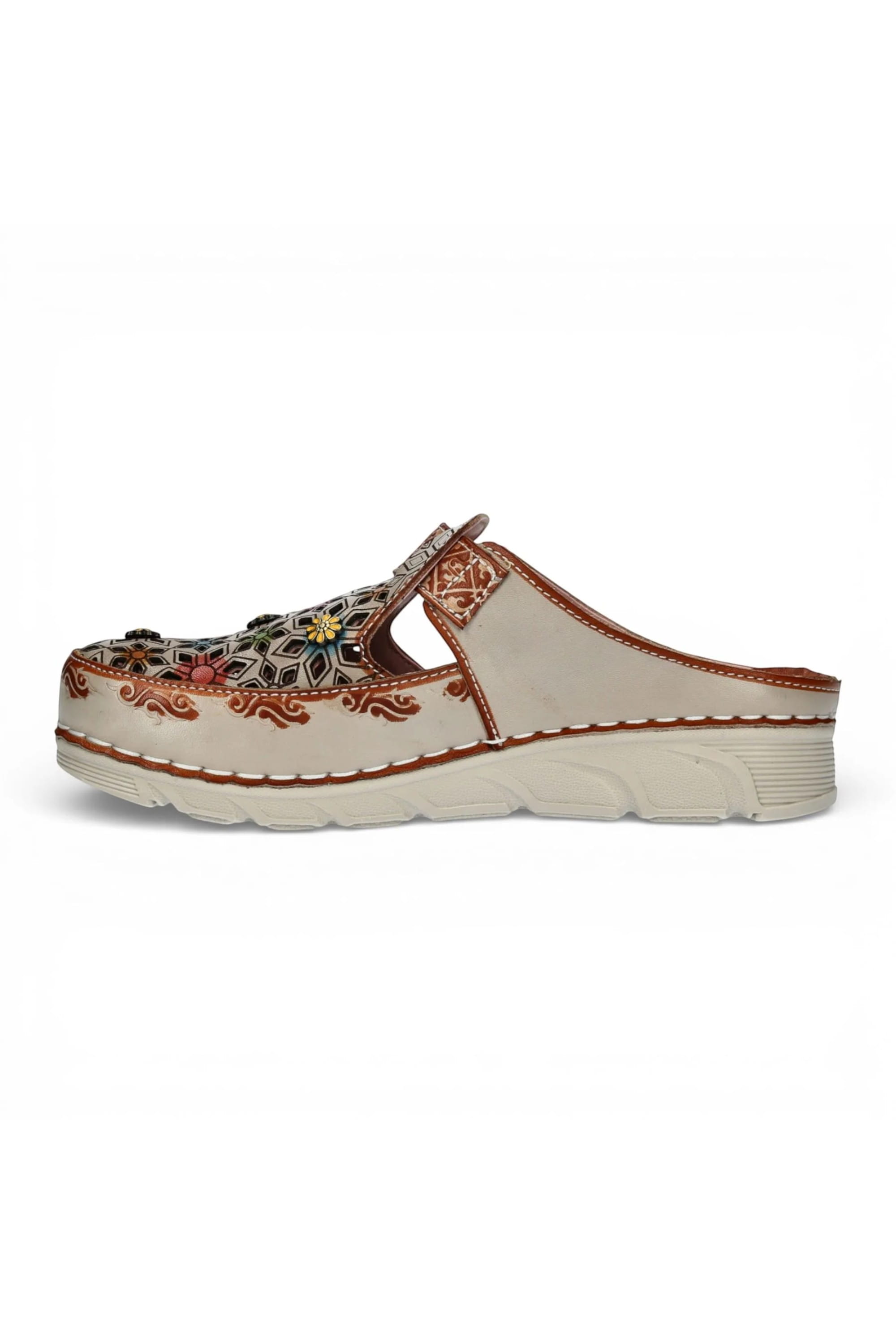 Beige Womens Cushioned Wedge Sandals-DORRY-01, Image 5 of 7