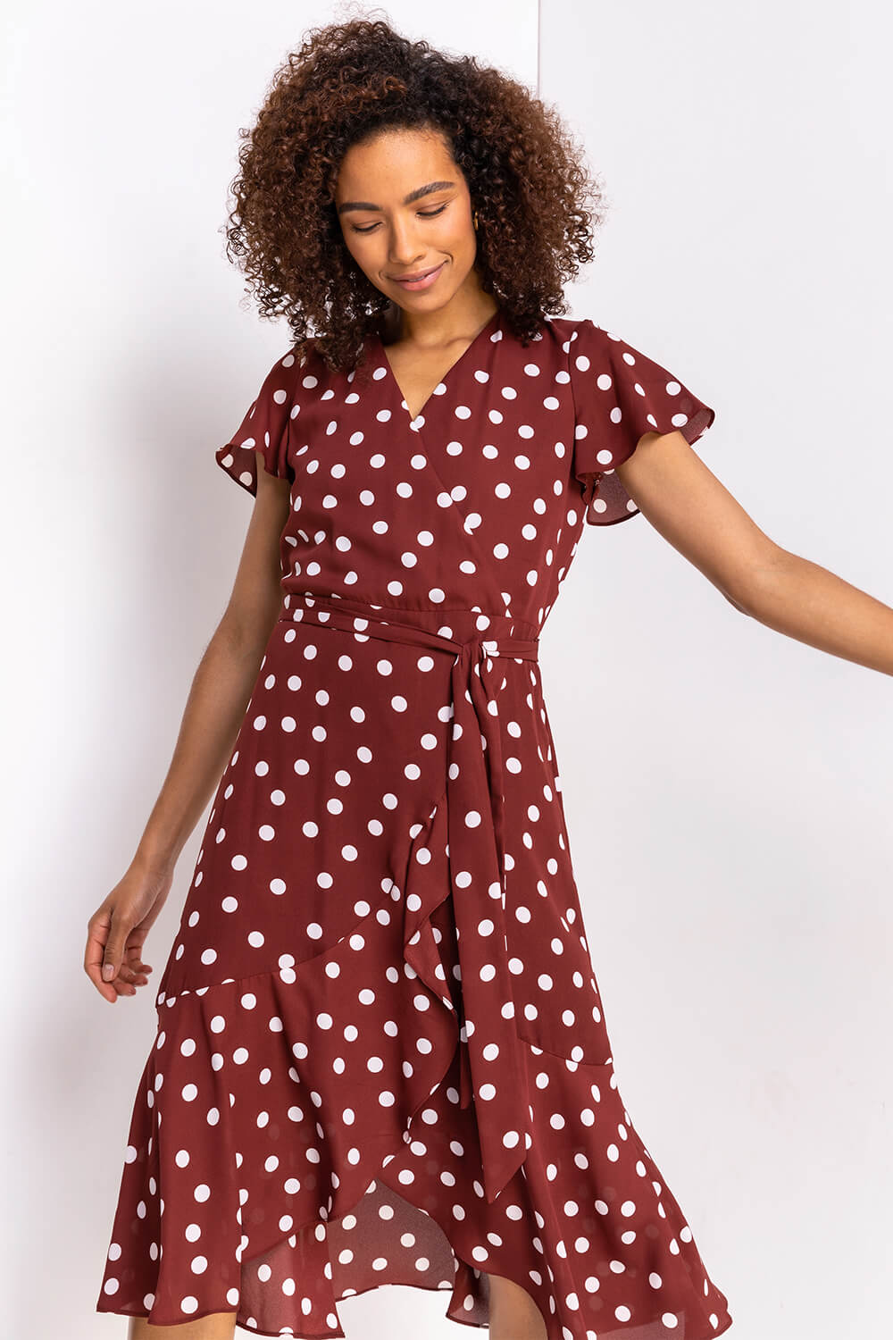 Frill Hem Wrap Dress