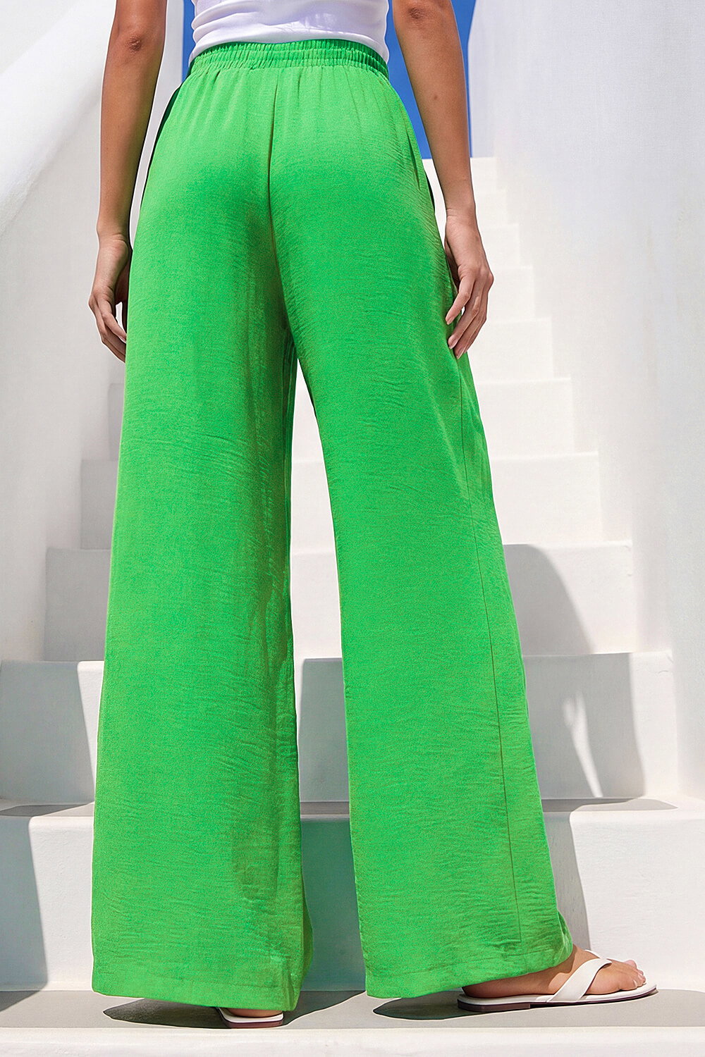 Green Air Flow Palazzo Trouser, Image 4 of 4
