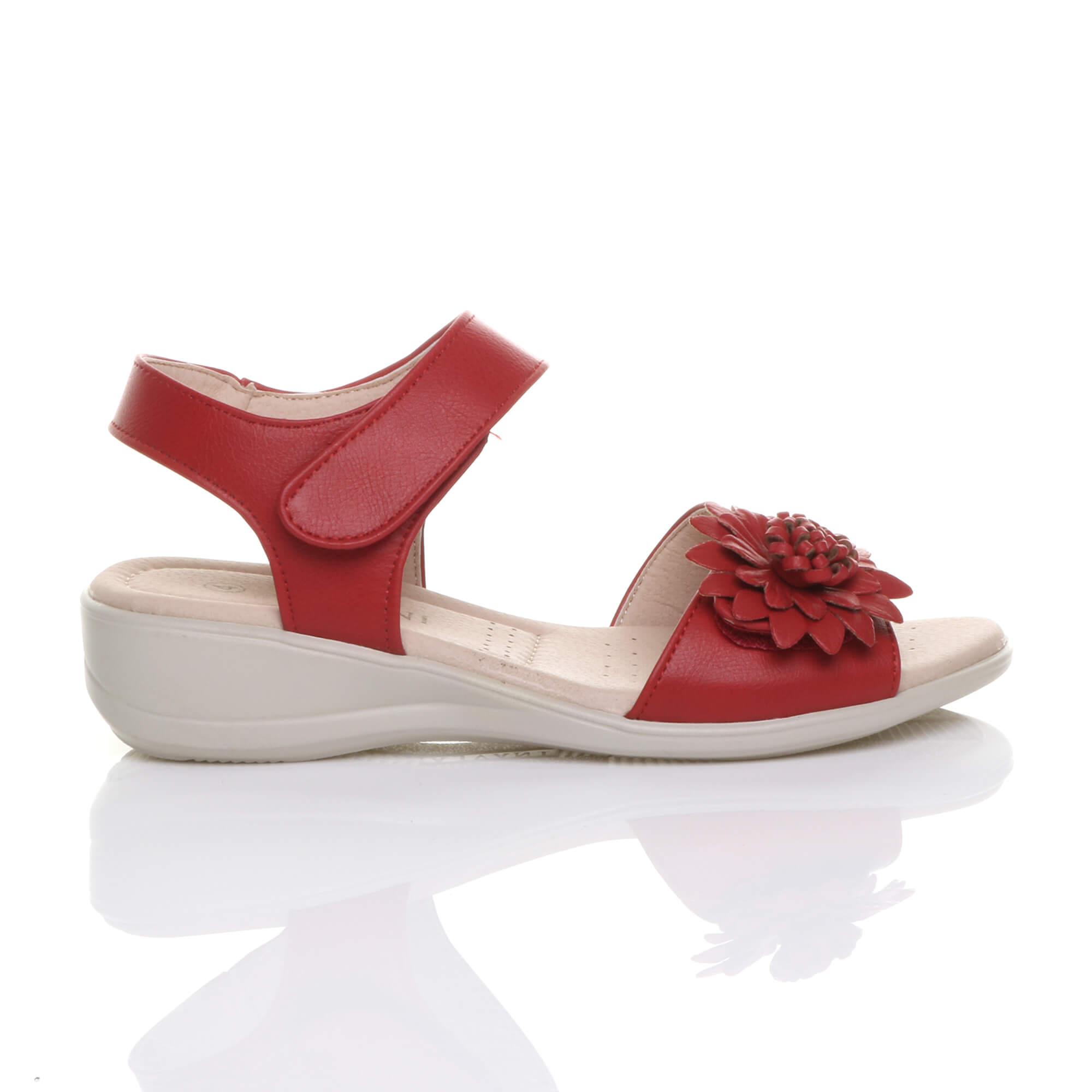 Red AJVANI Red Comfort Touch Close Sandals, Image 2 of 6
