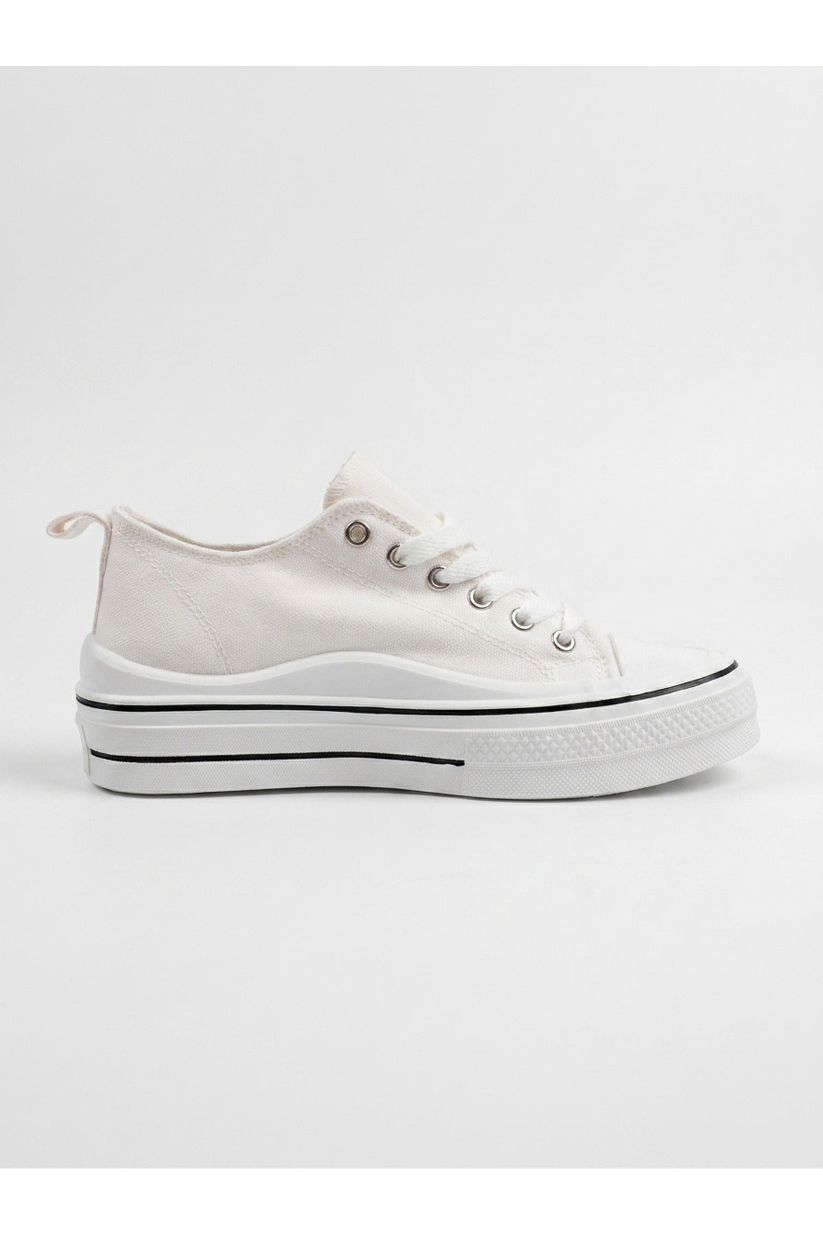 White iKrush White Saoirse Low Top Canvas Trainers, Image 1 of 8