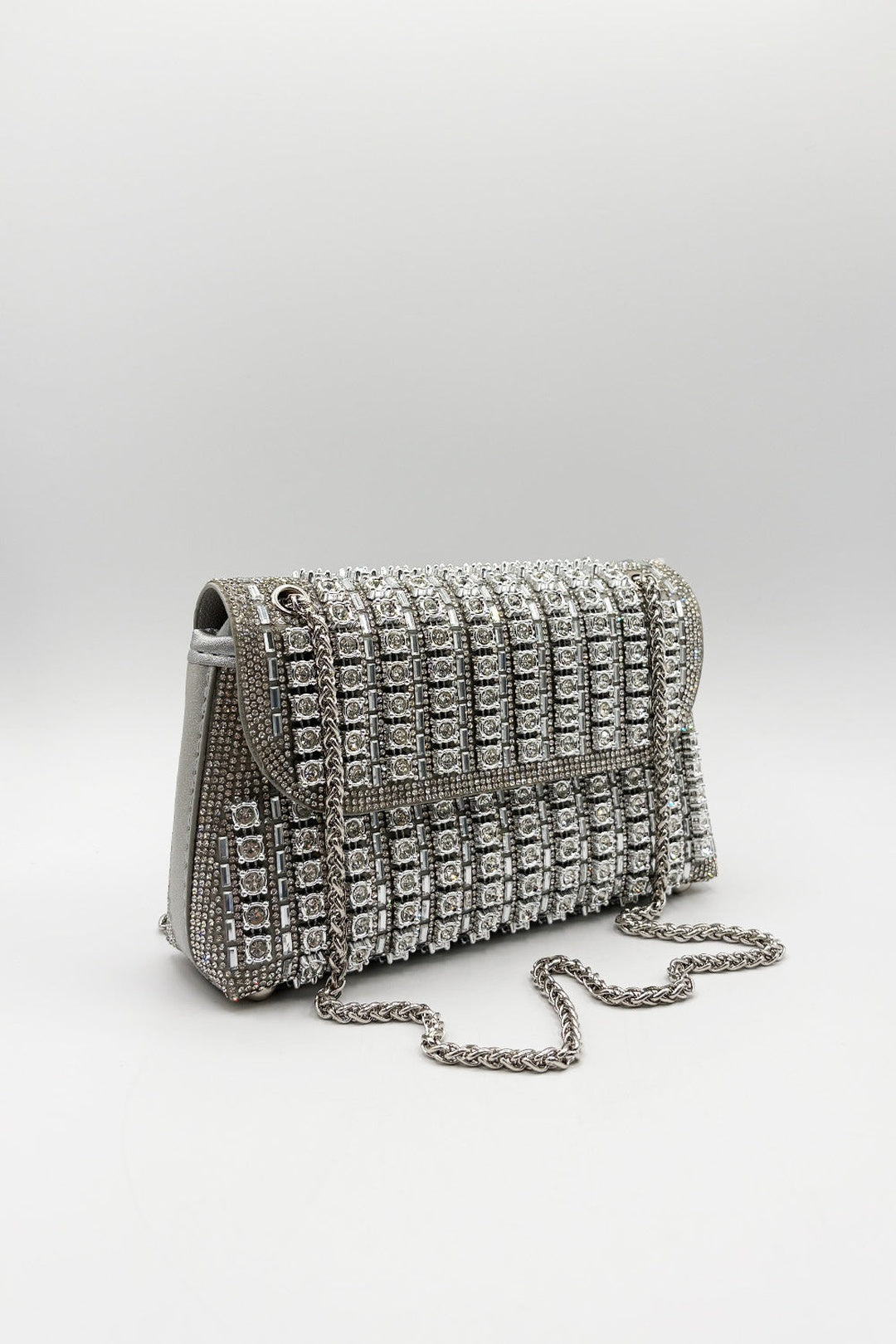Silver Silver Embellished Shoulder Bag, Image 3 of 4