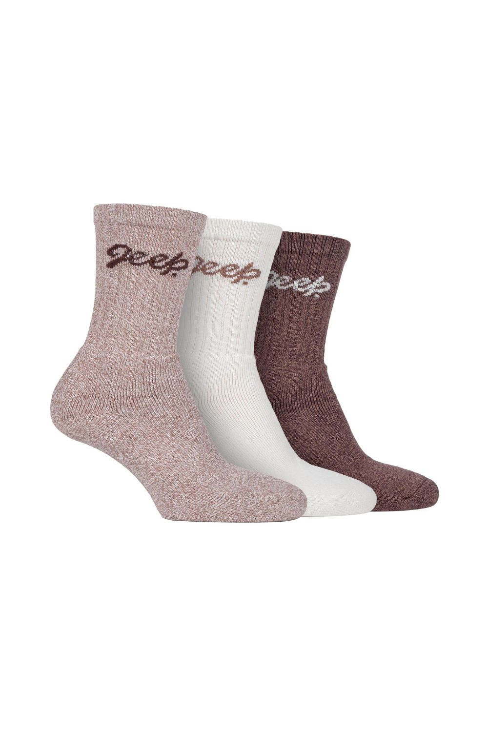 Cream 3 Pack Cotton Rich Ribbed Boot Socks, Image 1 of 3