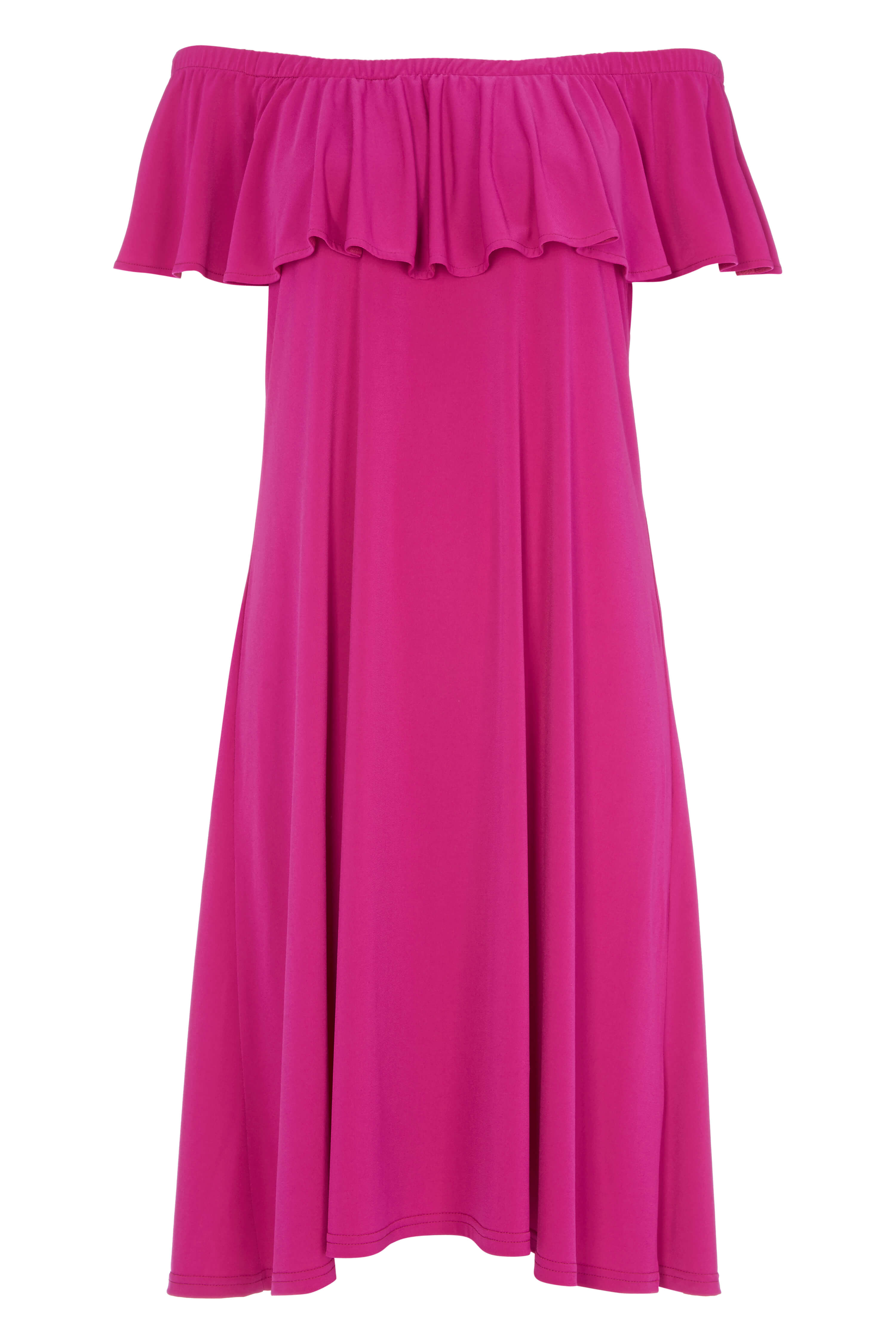 Fuchsia Bardot Swing Dress, Image 5 of 4