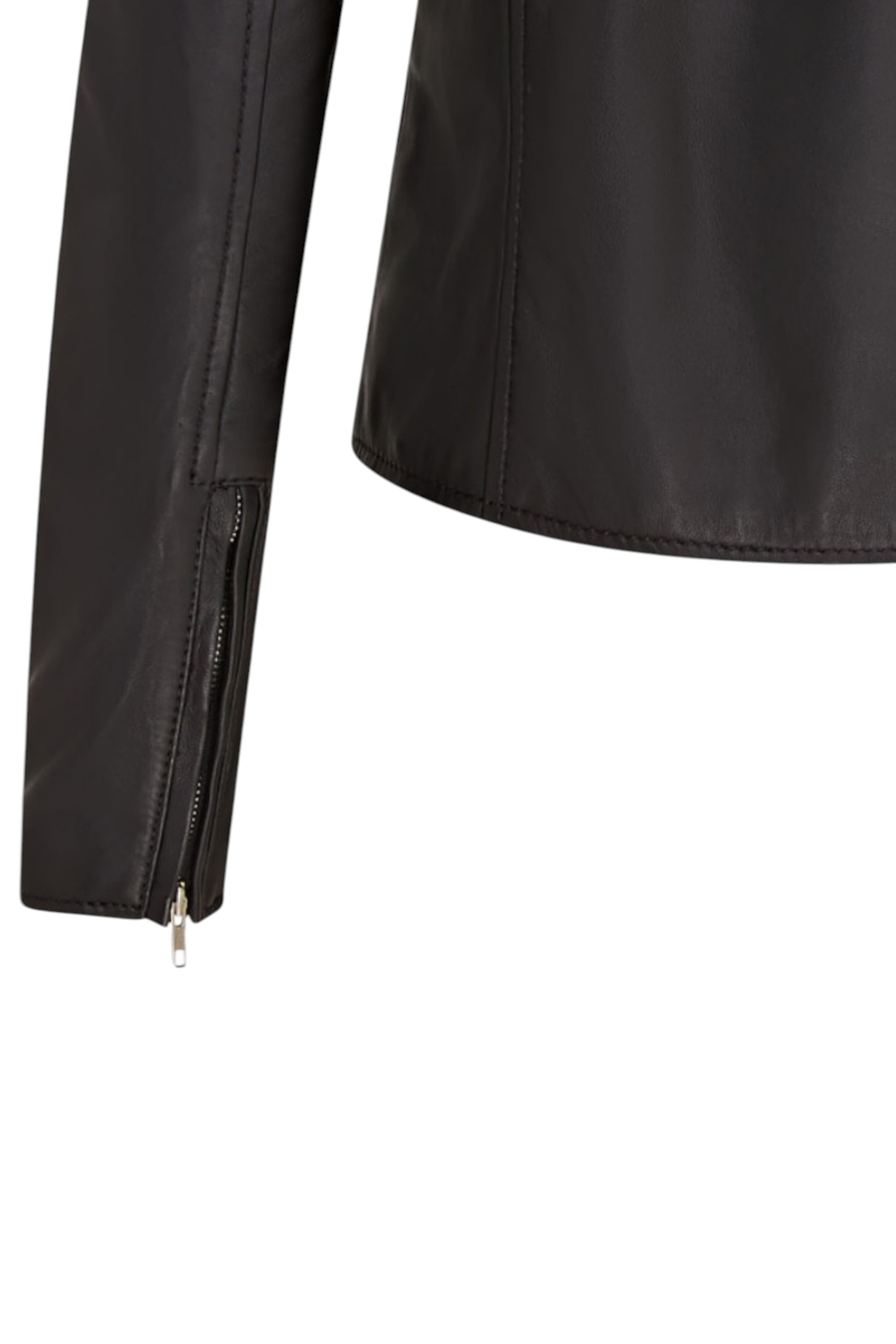 Black Classic Brando Biker Leather Jacket, Image 8 of 8