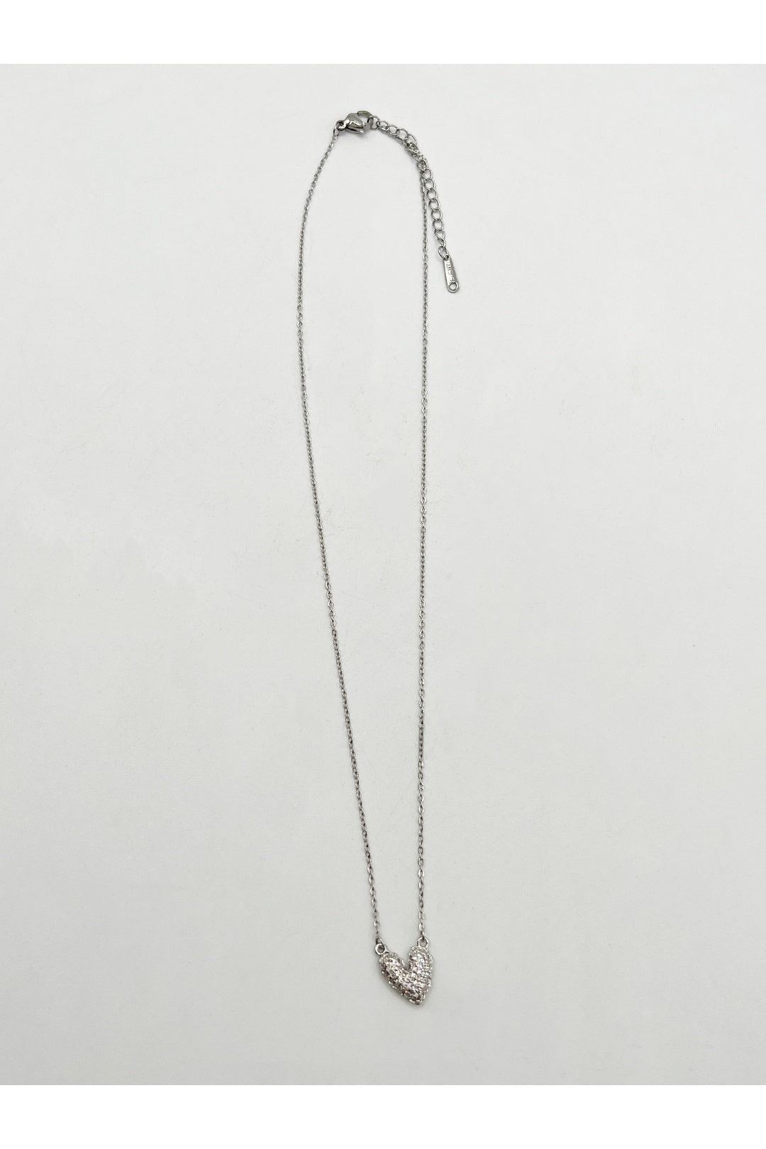 Silver Diamante Heart Pendant Necklace, Image 5 of 6