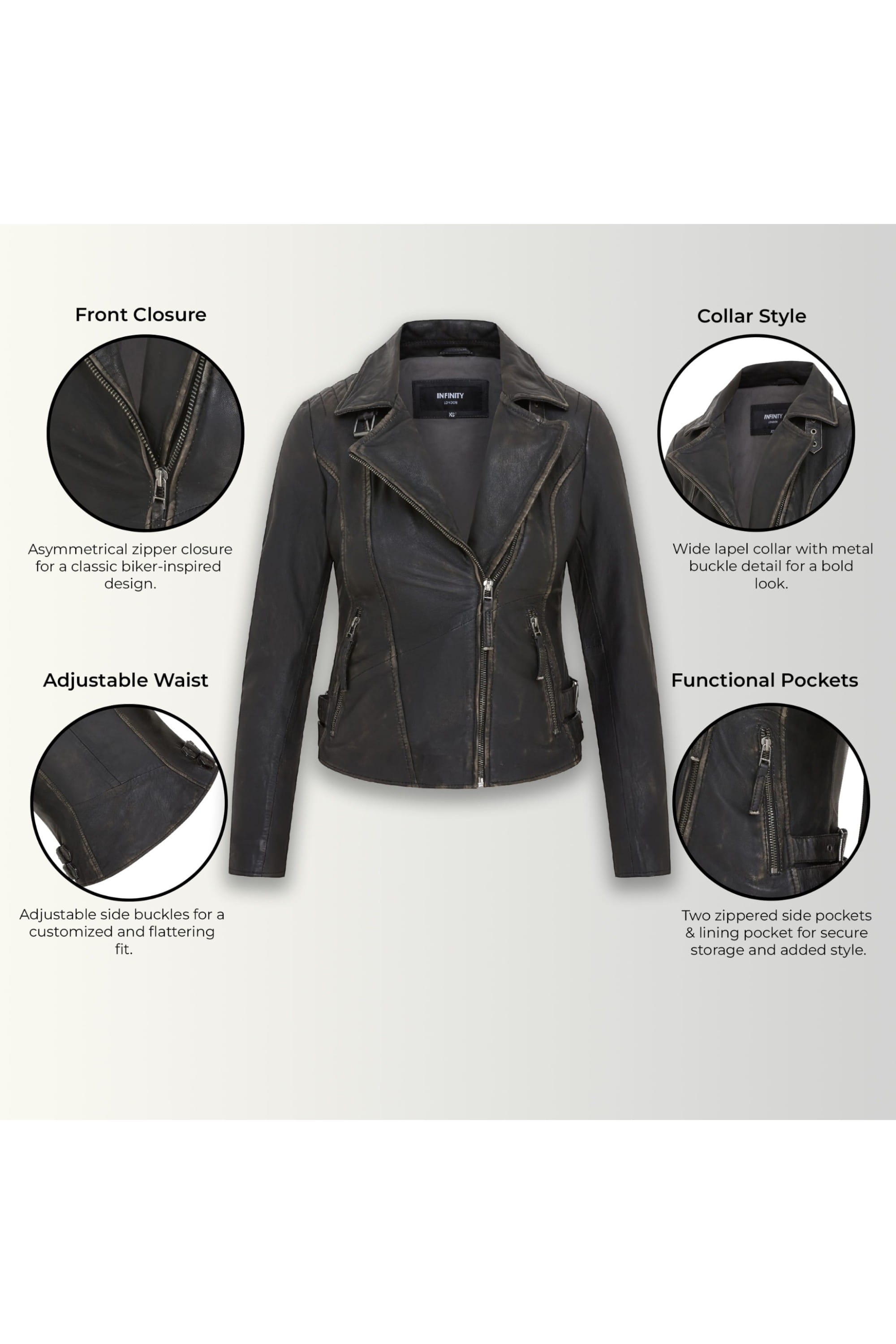 Tortoishell Leather Brando Biker Jacket - Finnsnes, Image 2 of 8