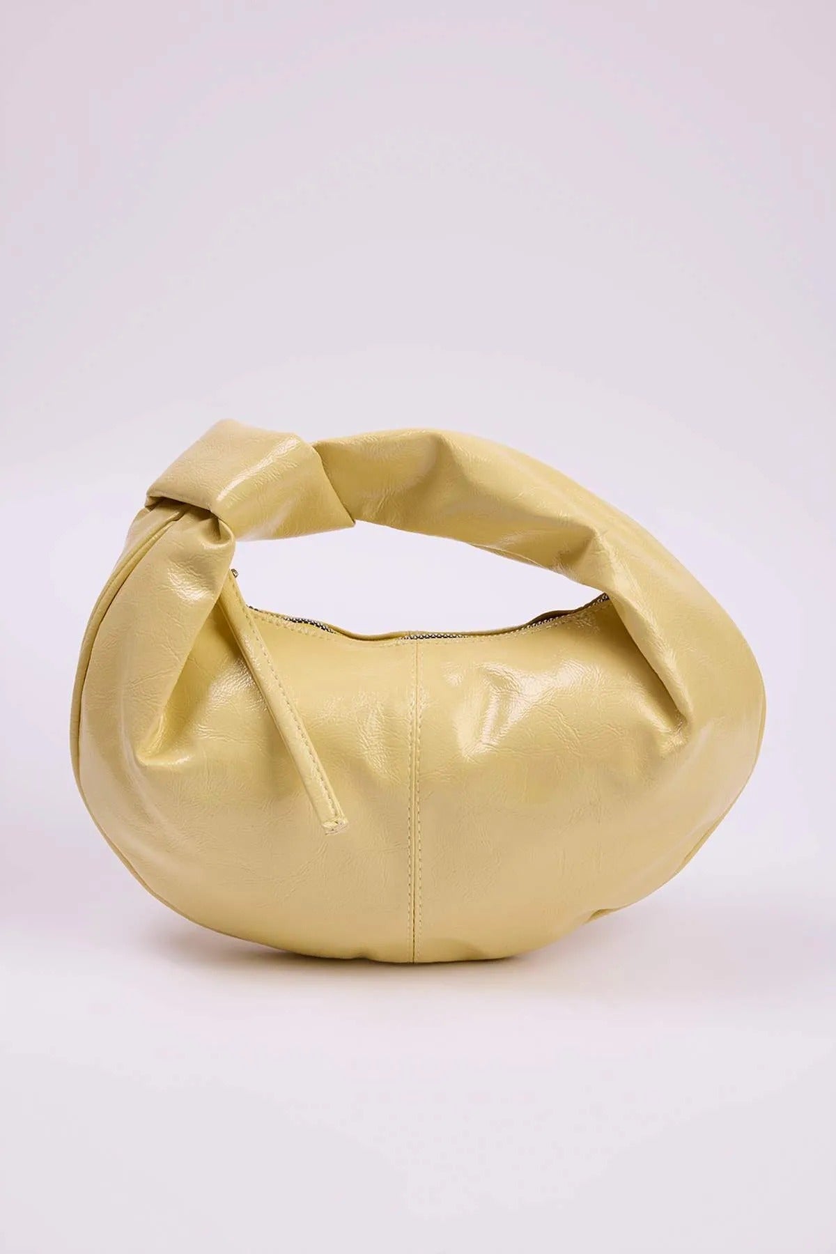 Yellow Oval Knot-Handle Mini Shoulder Bag, Image 1 of 3