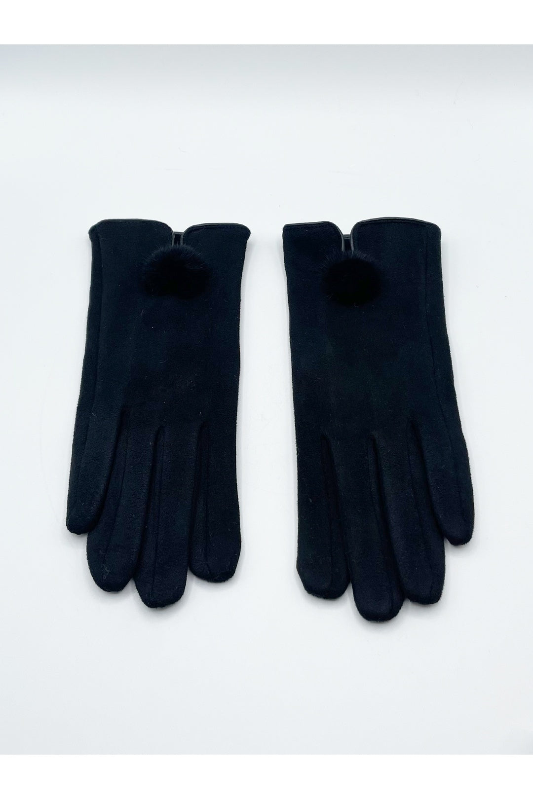 Black Gloves With Pom Pom, Image 2 of 5