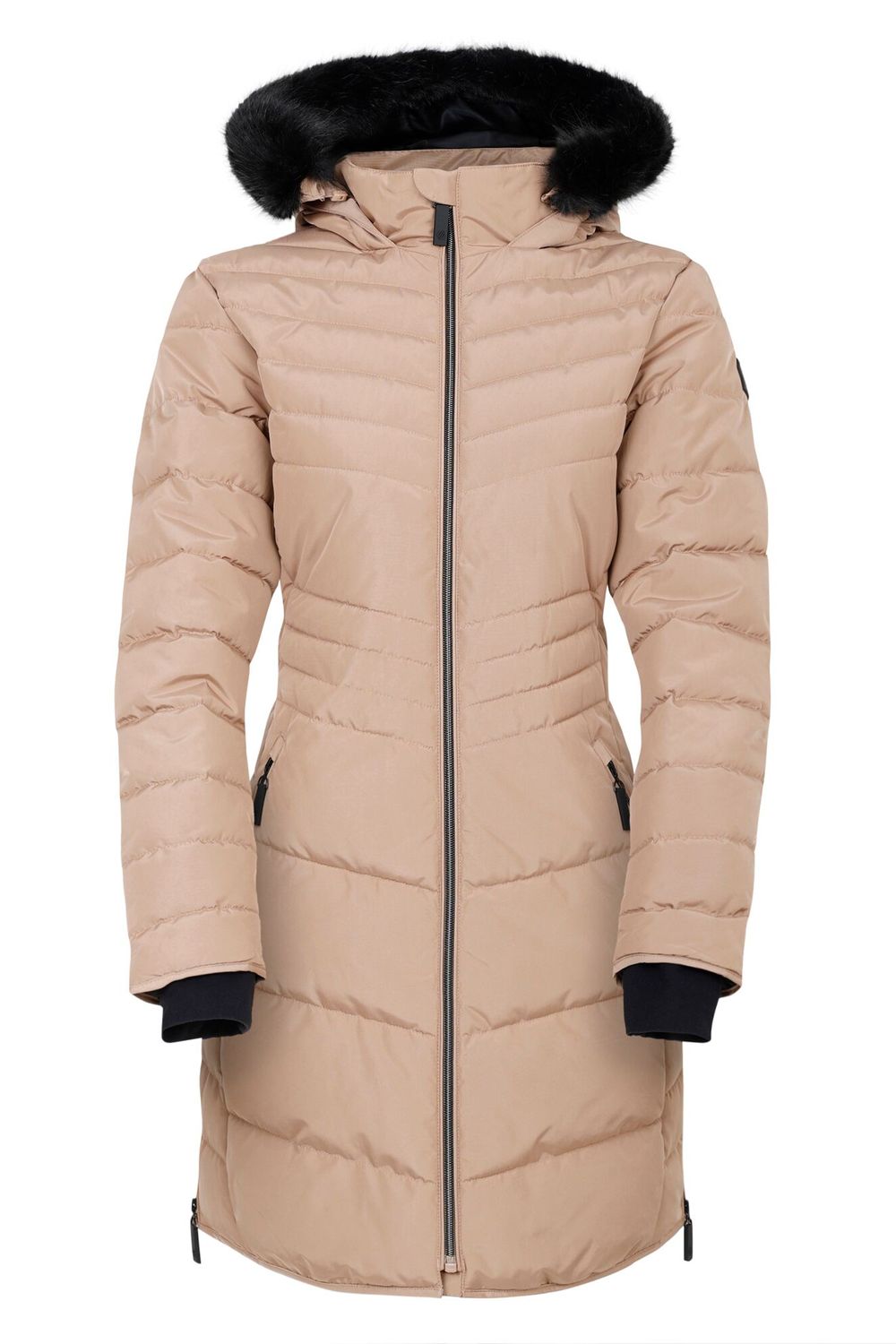 Beige Striking IIII Mid Length Padded Jacket, Image 1 of 4