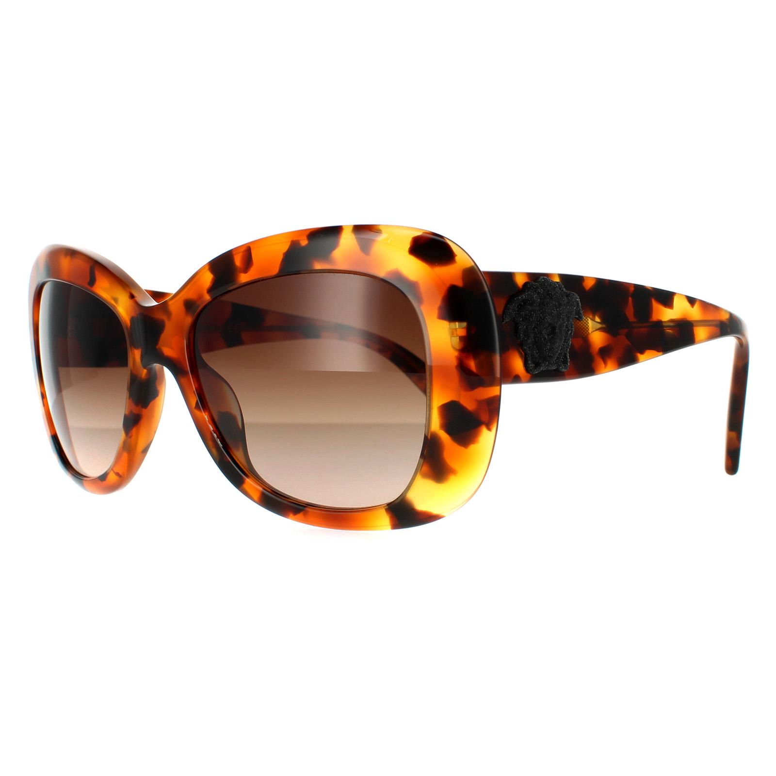 Brown Versace Brown Rectangle Light Havana Brown Gradient Sunglasses, Image 2 of 4