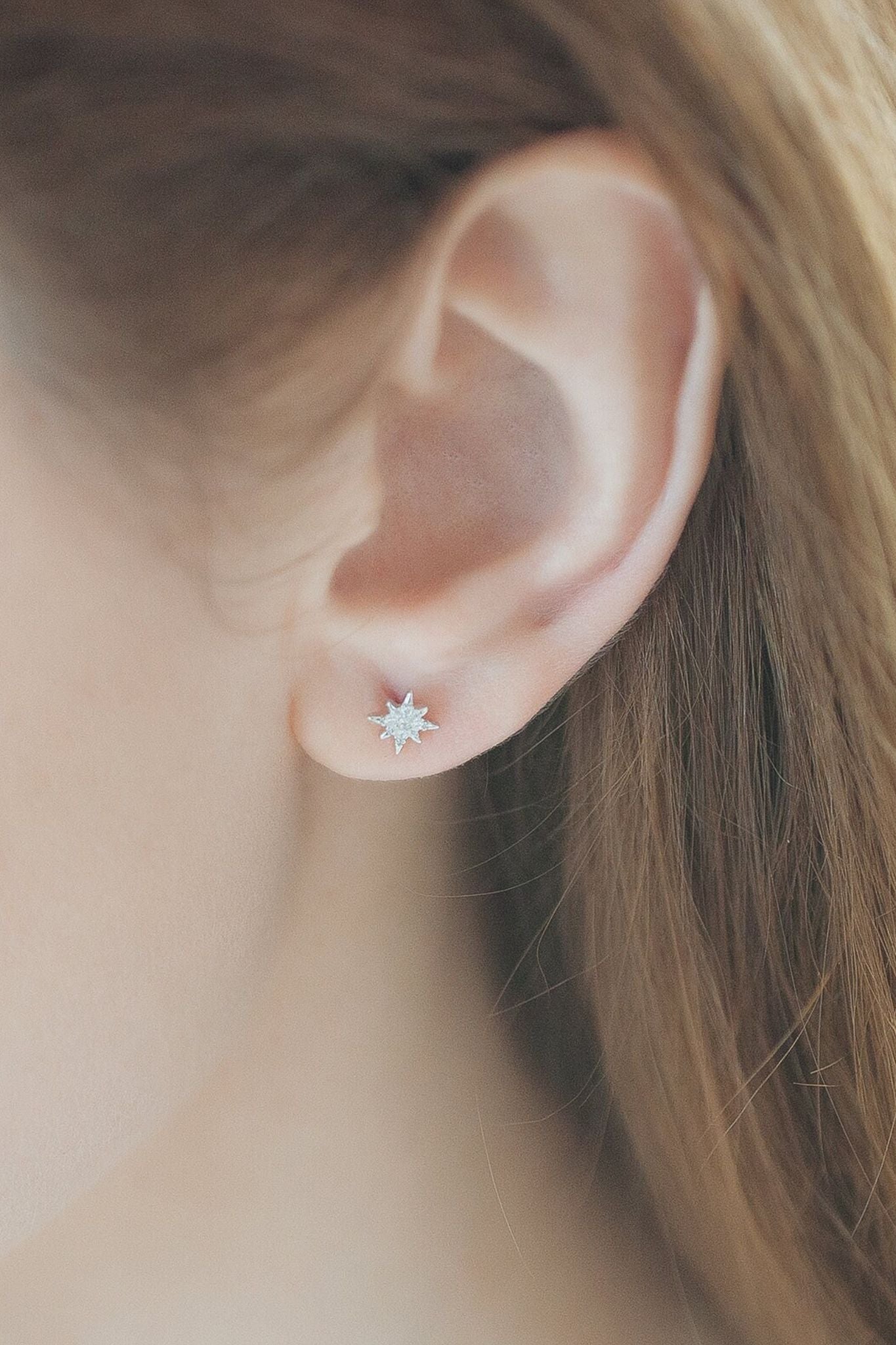 Silver Mia Gioielli Silver Sterling Silver Sparkly Star Studs, Image 2 of 3