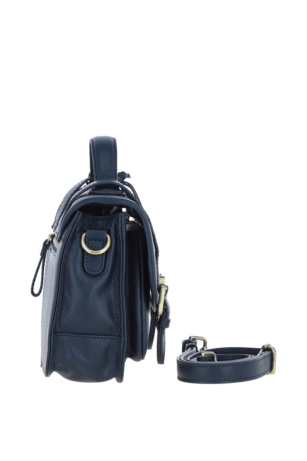 Navy Ashwood Leather Navy Stylish Real Leather Large Satchel Bag, Image 4 of 4