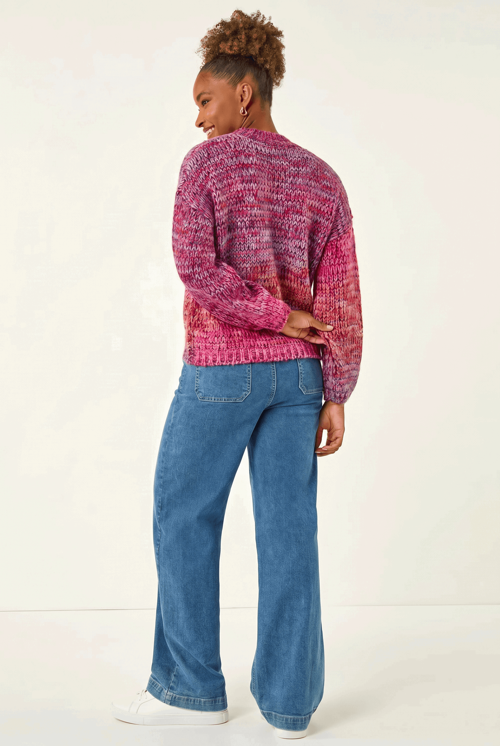 Pink Metallic Ombre Knit Jumper, Image 4 of 5