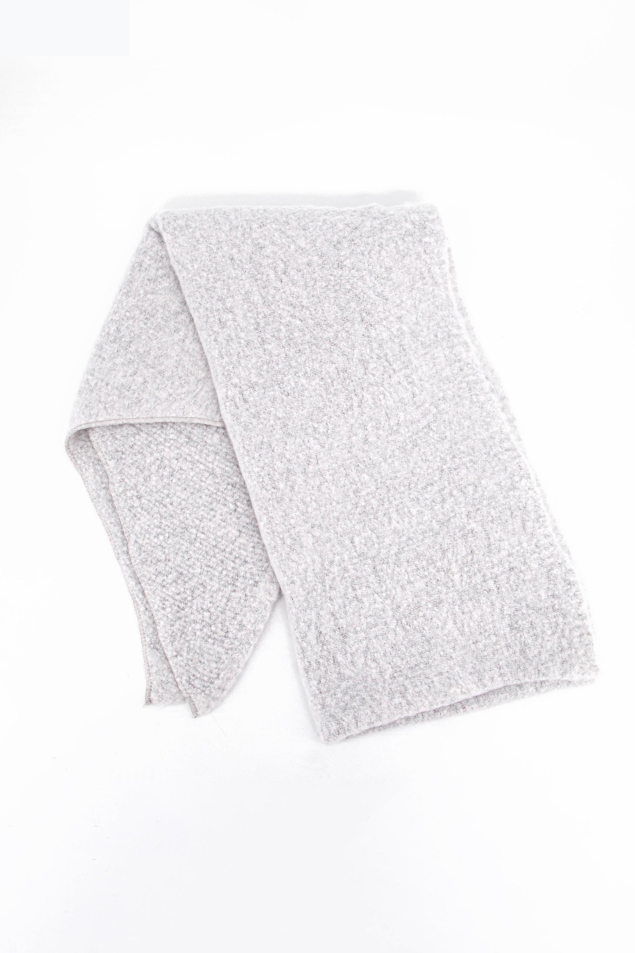 Light Grey Plain Heavyweight Asymmetric Winter Scarf, Image 2 of 4