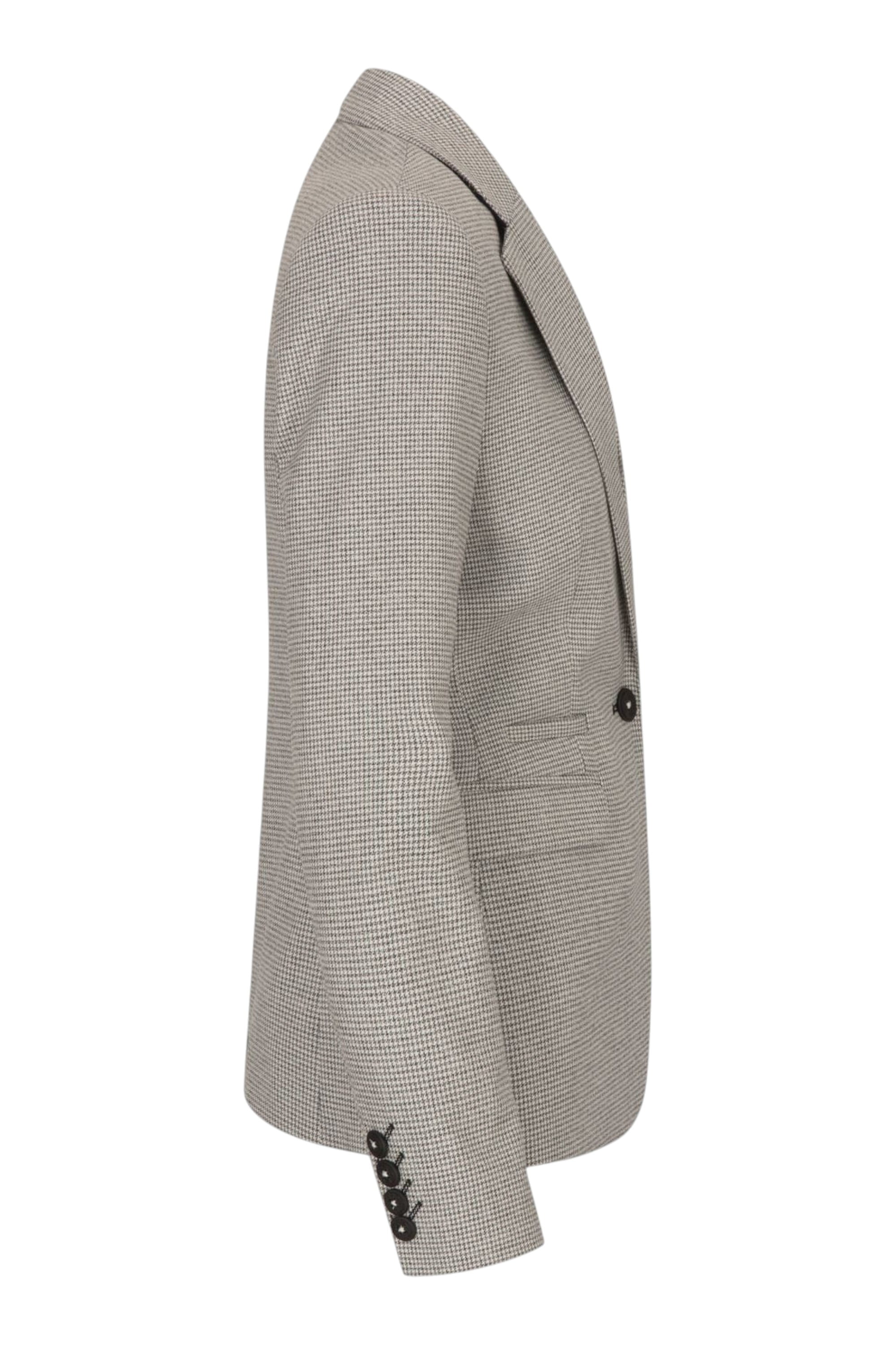 Beige Infinity Leather Beige Women's Beige Tweed Wool Blend Blazer, Image 3 of 5