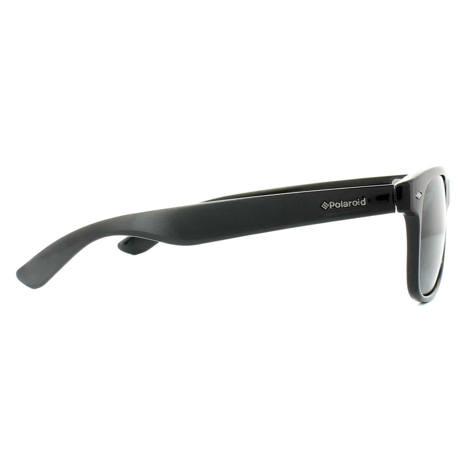 Black Polaroid Black Rectangle Shiny Black Grey Polarized Sunglasses, Image 4 of 4