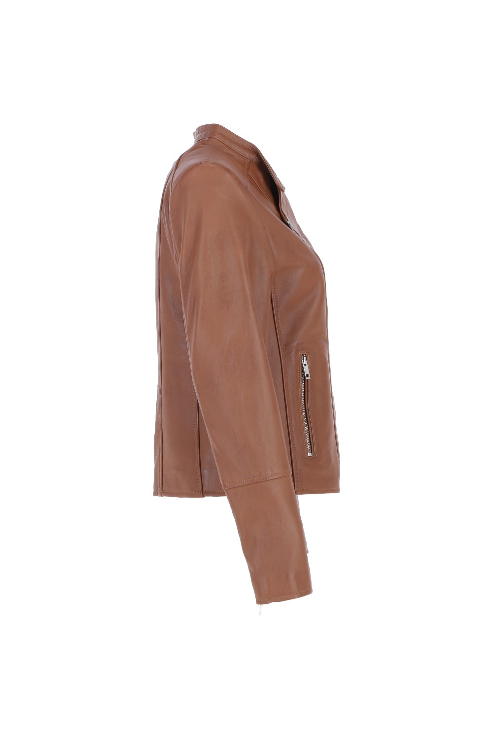 Tan Ashwood Leather Tan 'Vento' Real Leather Biker Jacket, Image 5 of 5